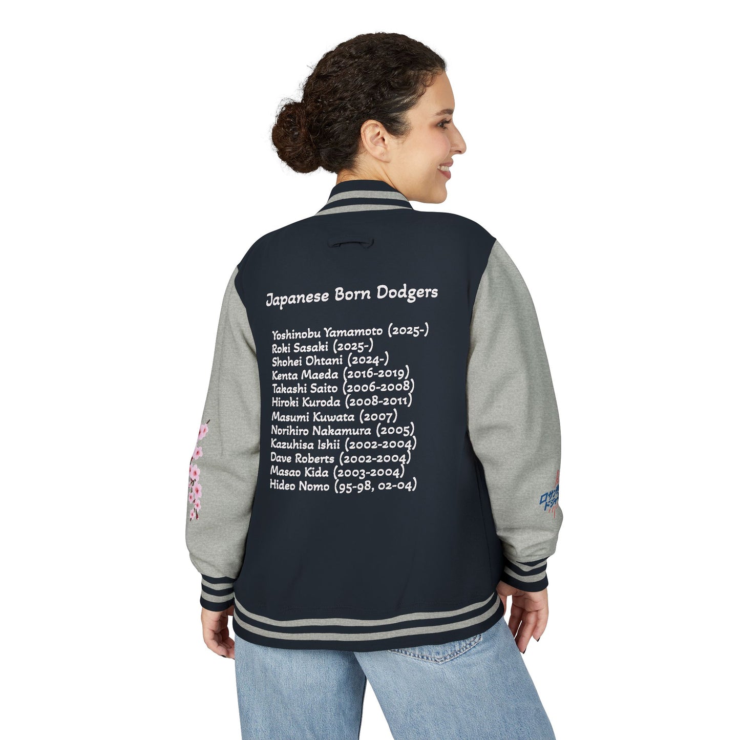 Dodgers Japanese Born Players Tribute Design Unisex Heavyweight Letterman Jacket -Men & Women