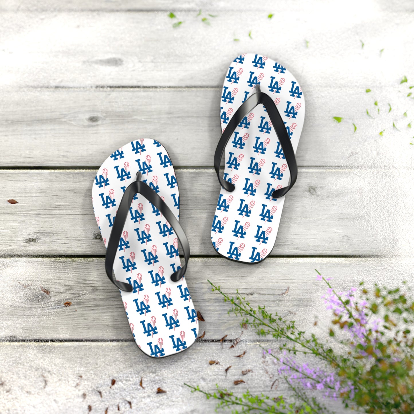 Unisex L.A. Logo Dodgers Flip Flops - Summer Beach Sandals for Fans