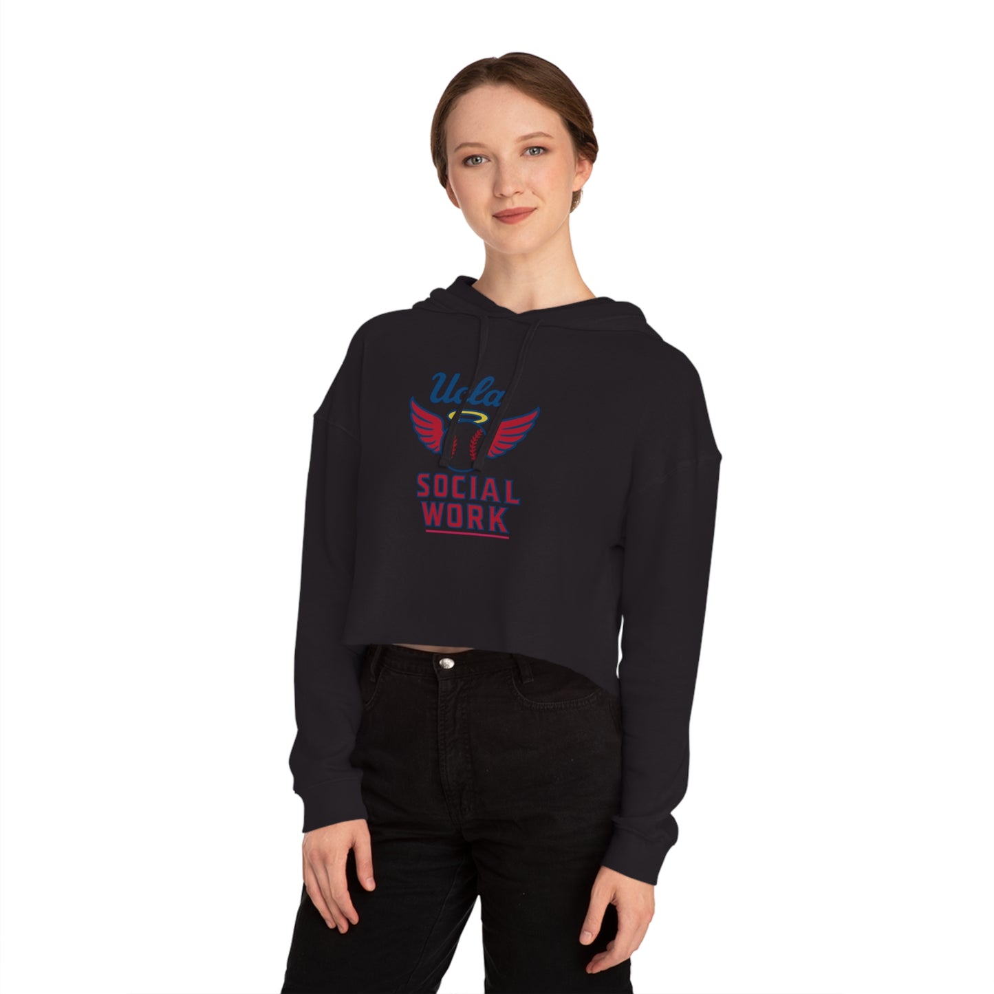 UCLA Social Work Women's Cropped Hooded Sweatshirt