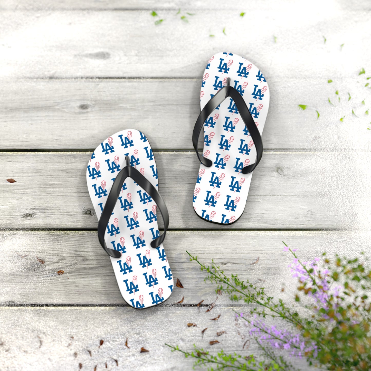 Unisex L.A. Logo Dodgers Flip Flops - Summer Beach Sandals for Fans