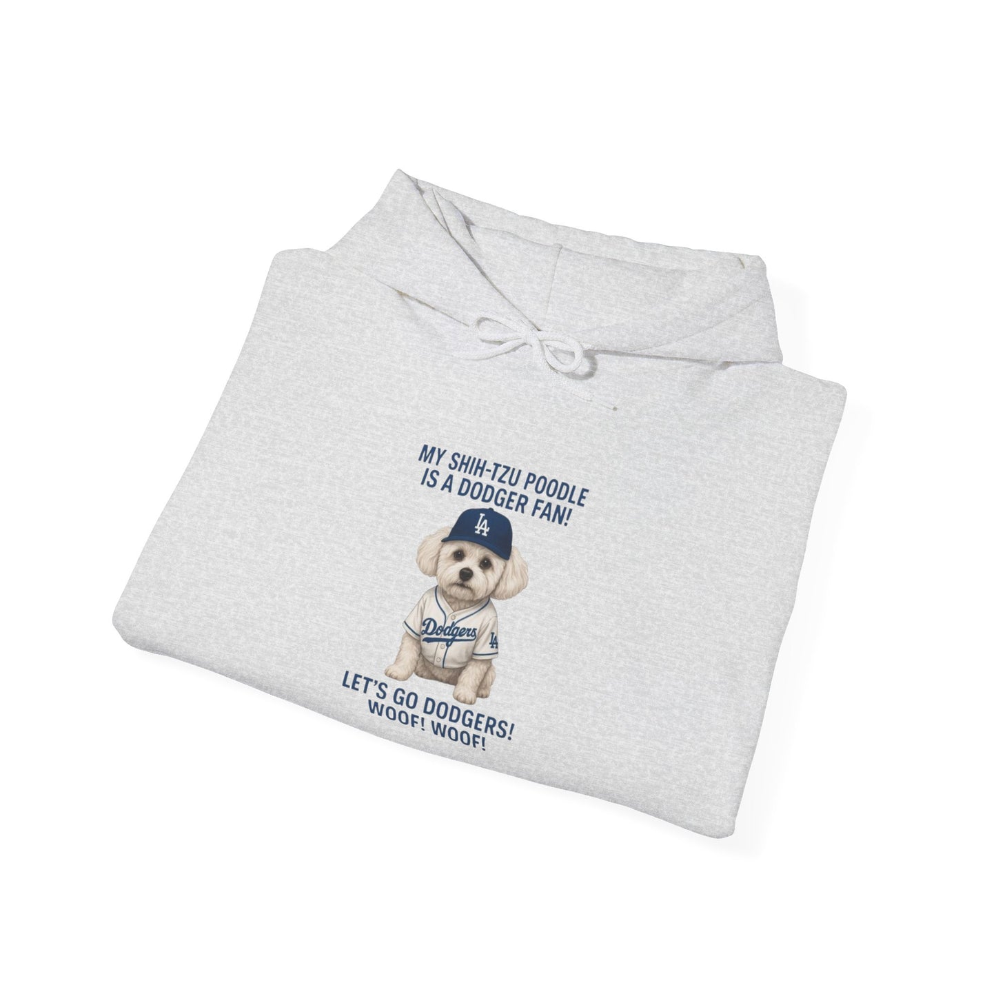 "My Shih Tzu Poodle is a Dodgers Fan" Unisex Dog Lover Hoodie
