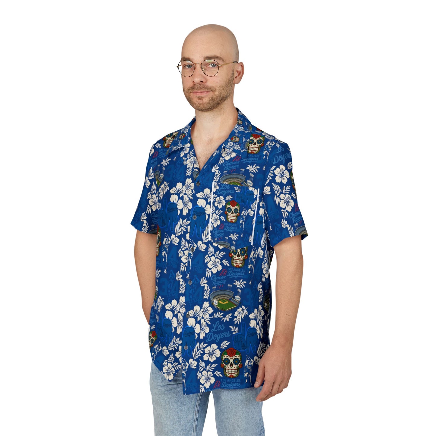 Los Doyers - Hawaiian Button-Down Shirt for Summer Celebrations -Men's