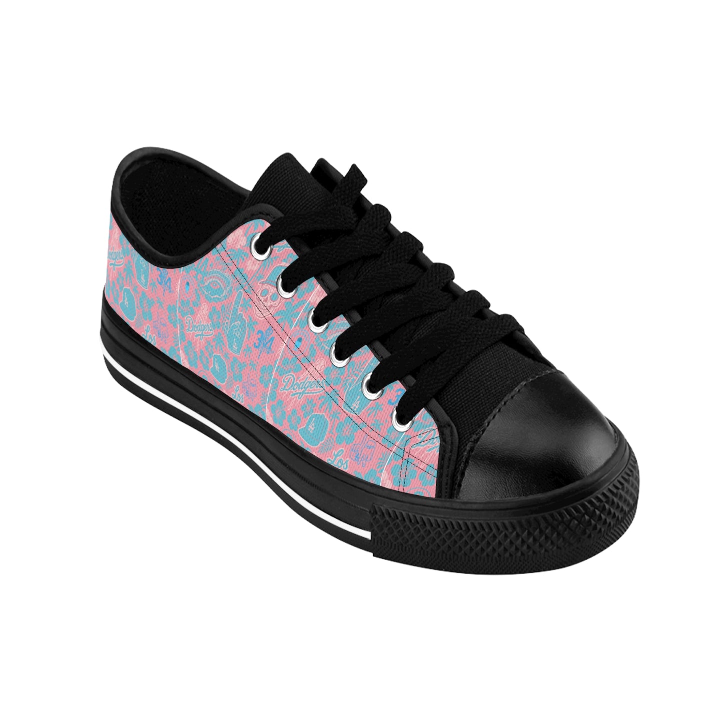 Dodgers "Pink Aloha Pattern" Men's Sneakers - Original Design