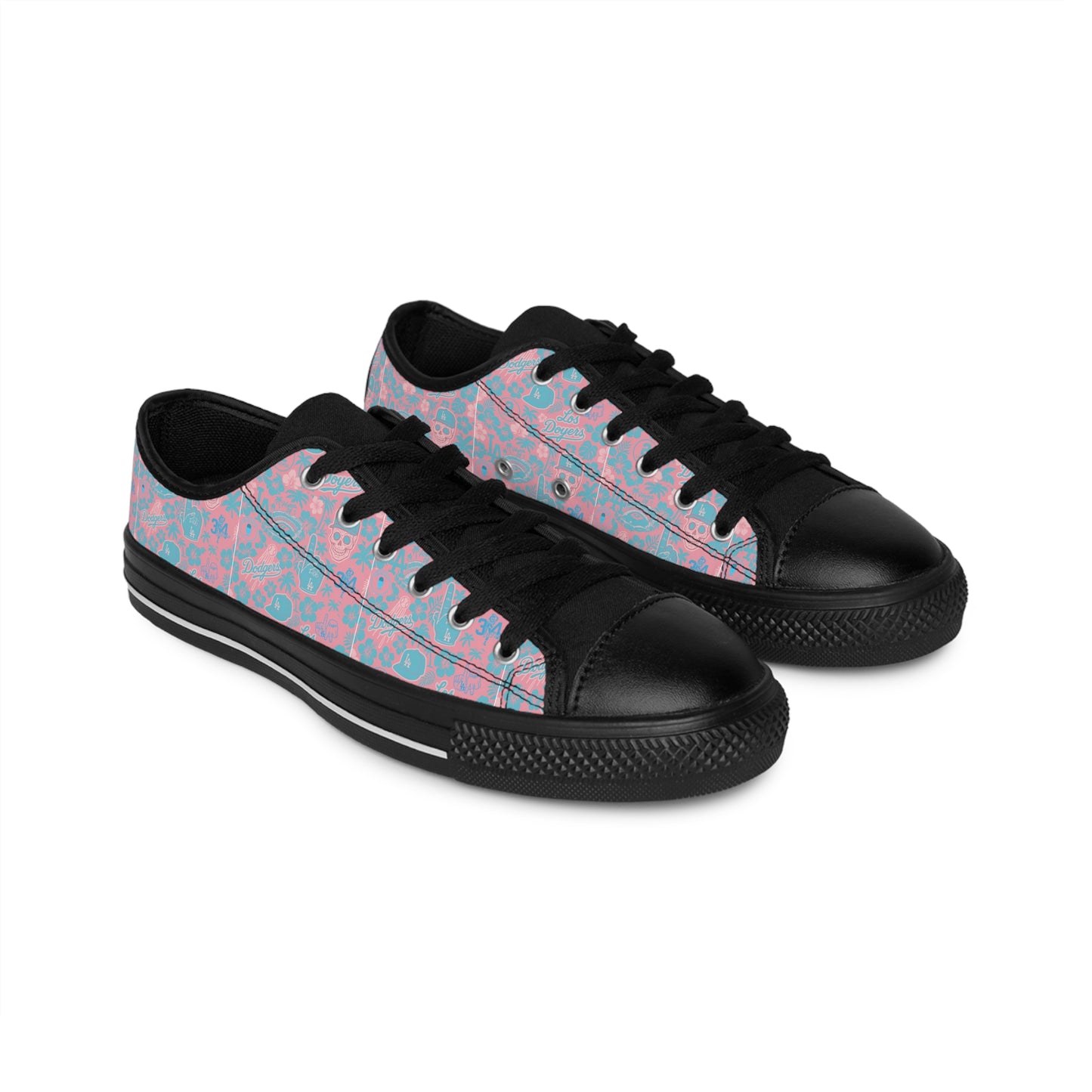 Dodgers "Pink Aloha Pattern" Men's Sneakers - Original Design