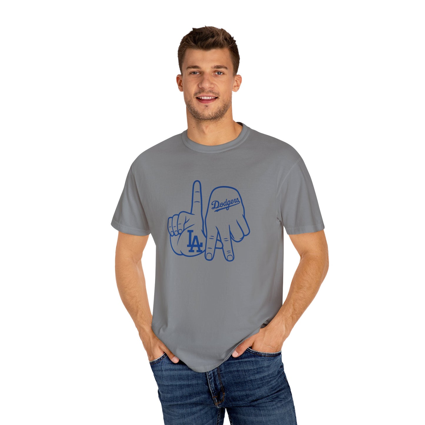 Dodgers Twisted Fingers Unisex Garment-Dyed Graphic T-Shirt - Perfect for Game Days & Casual Wear