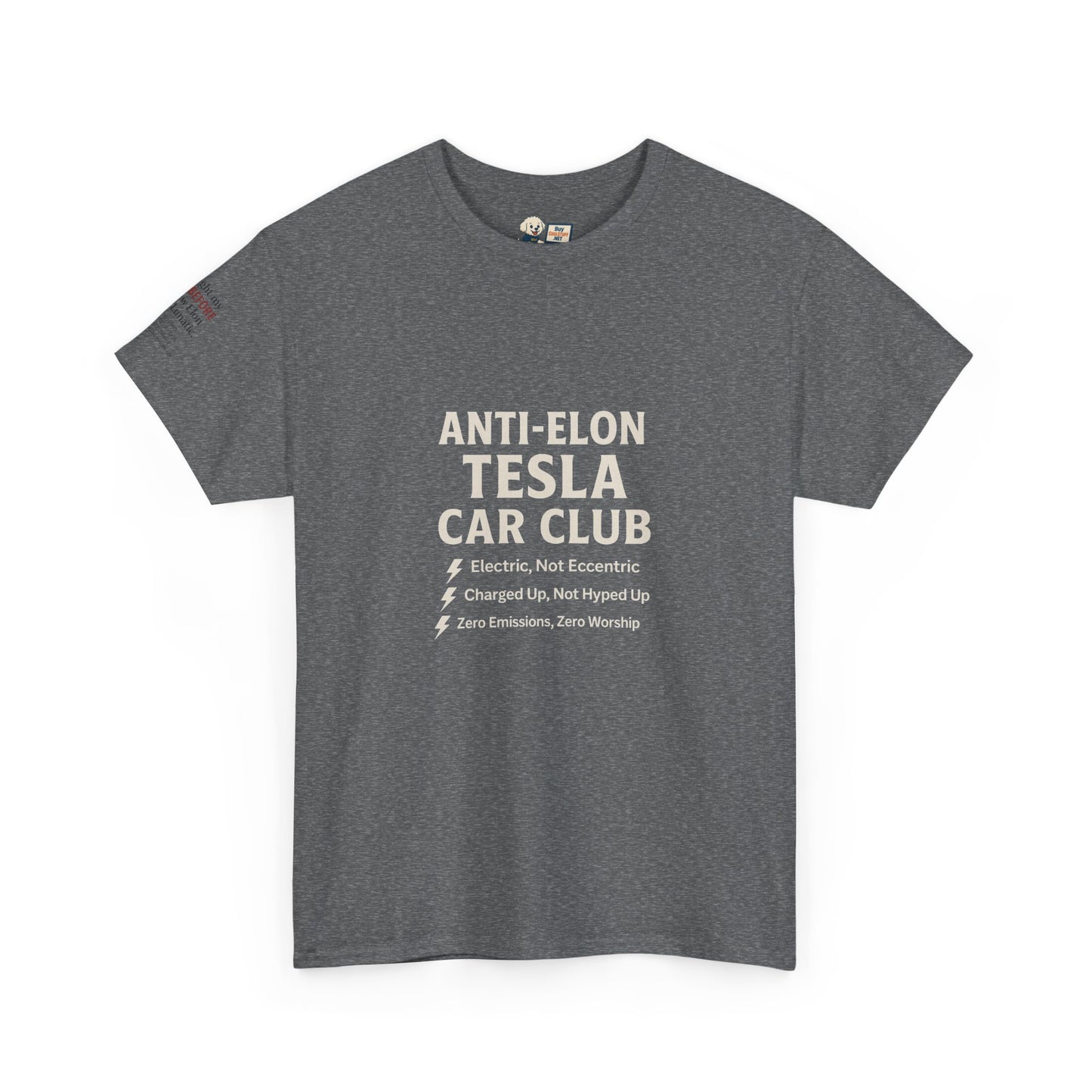 Anti-Elon Tesla Car Club- Heavy Cotton Tee - Cool Casual Wear