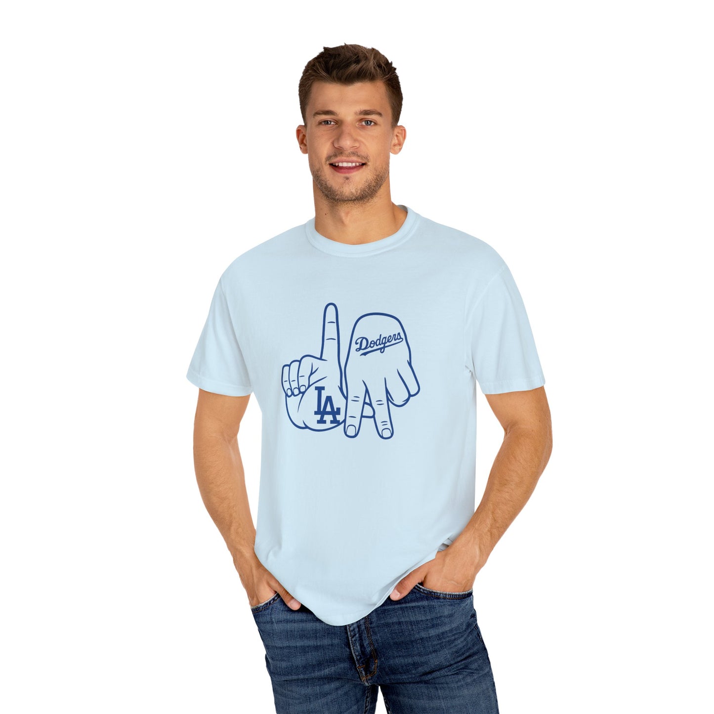 Dodgers Twisted Fingers Unisex Garment-Dyed Graphic T-Shirt - Perfect for Game Days & Casual Wear