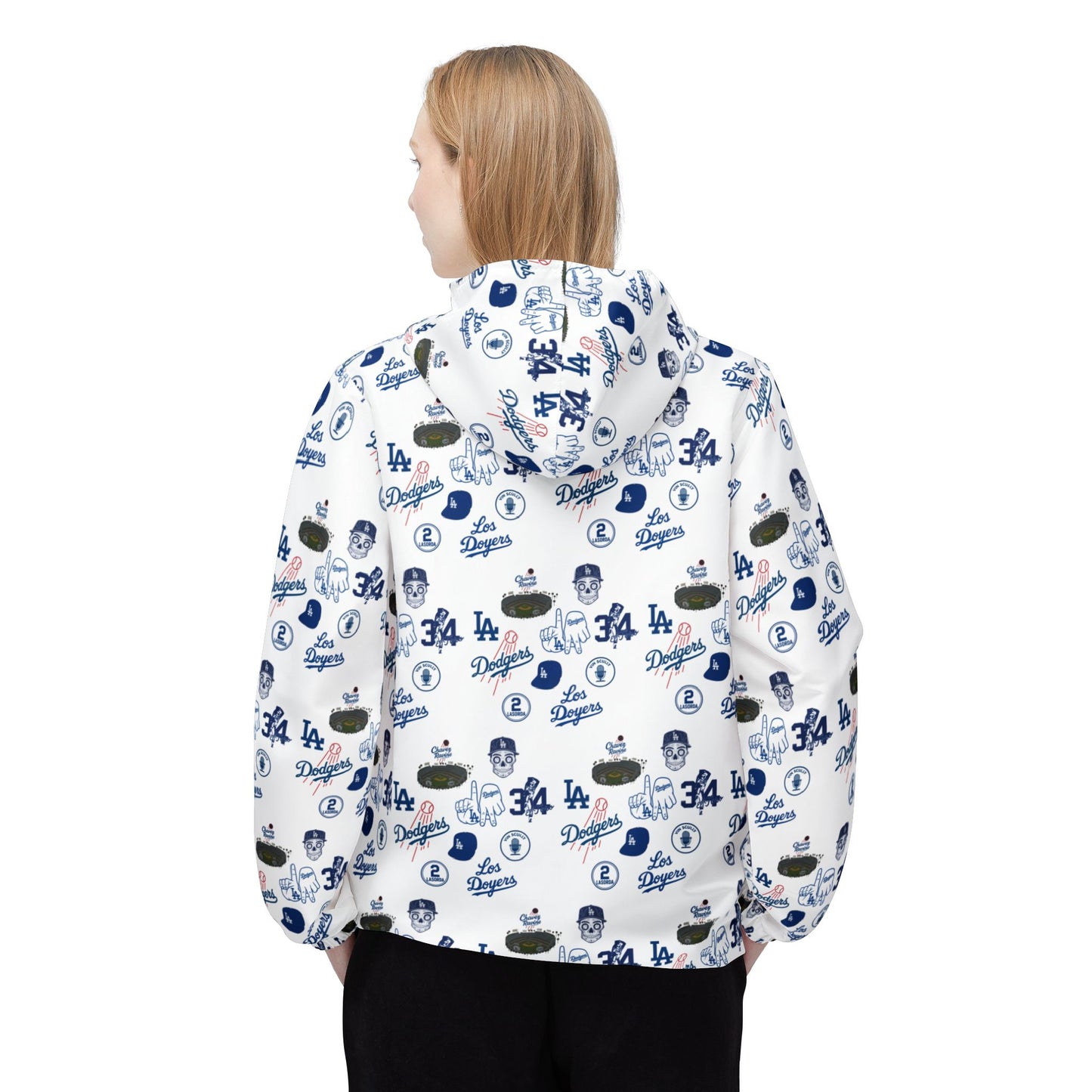 Los Angeles Dodgers "Lots of Logos" Windbreaker Jacket - Original Design - Perfect for Game Days & Outdoor Adventures