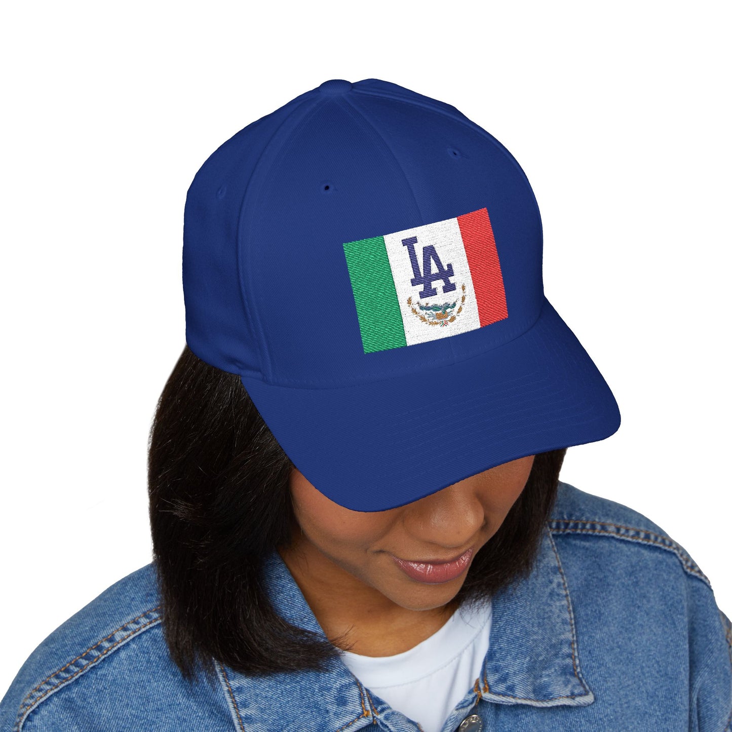 Fitted Embroidered Mexican Flag with L.A. Dodgers Logo Cap - Original Design