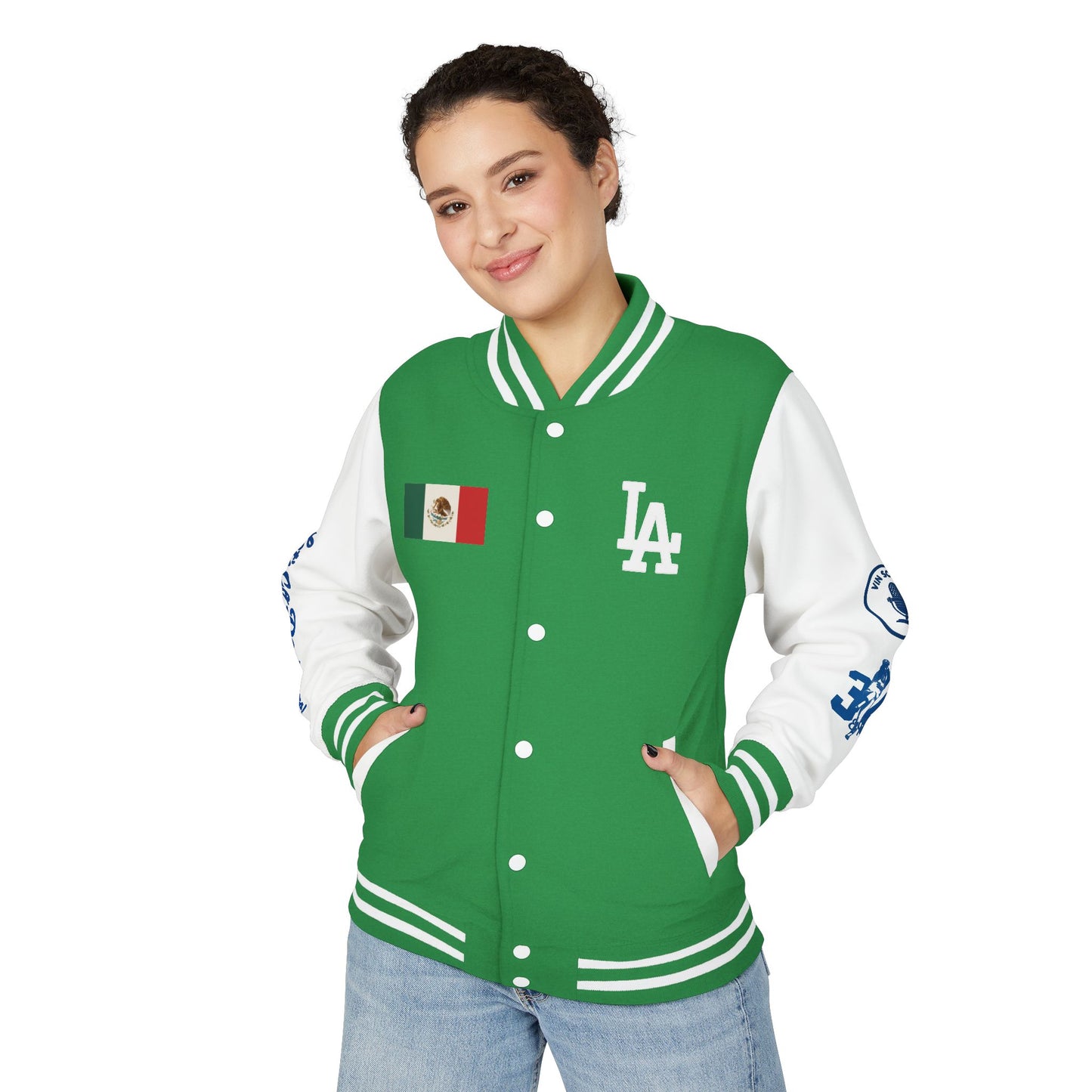 Mexican Flag Los Doyers Unisex Heavyweight - Letterman Jacket - Men & Women