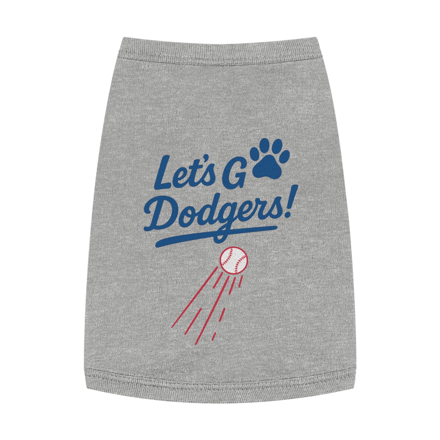 Let's Go Dodgers! Dog Tank Top - Baseball Pet Apparel - Dodgers