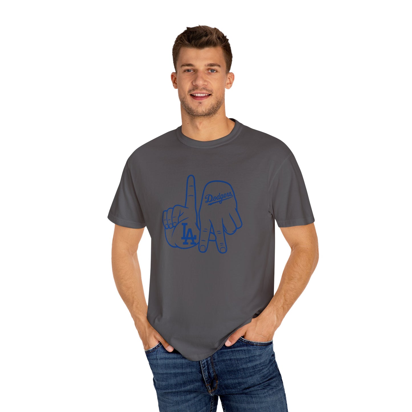 Dodgers Twisted Fingers Unisex Garment-Dyed Graphic T-Shirt - Perfect for Game Days & Casual Wear