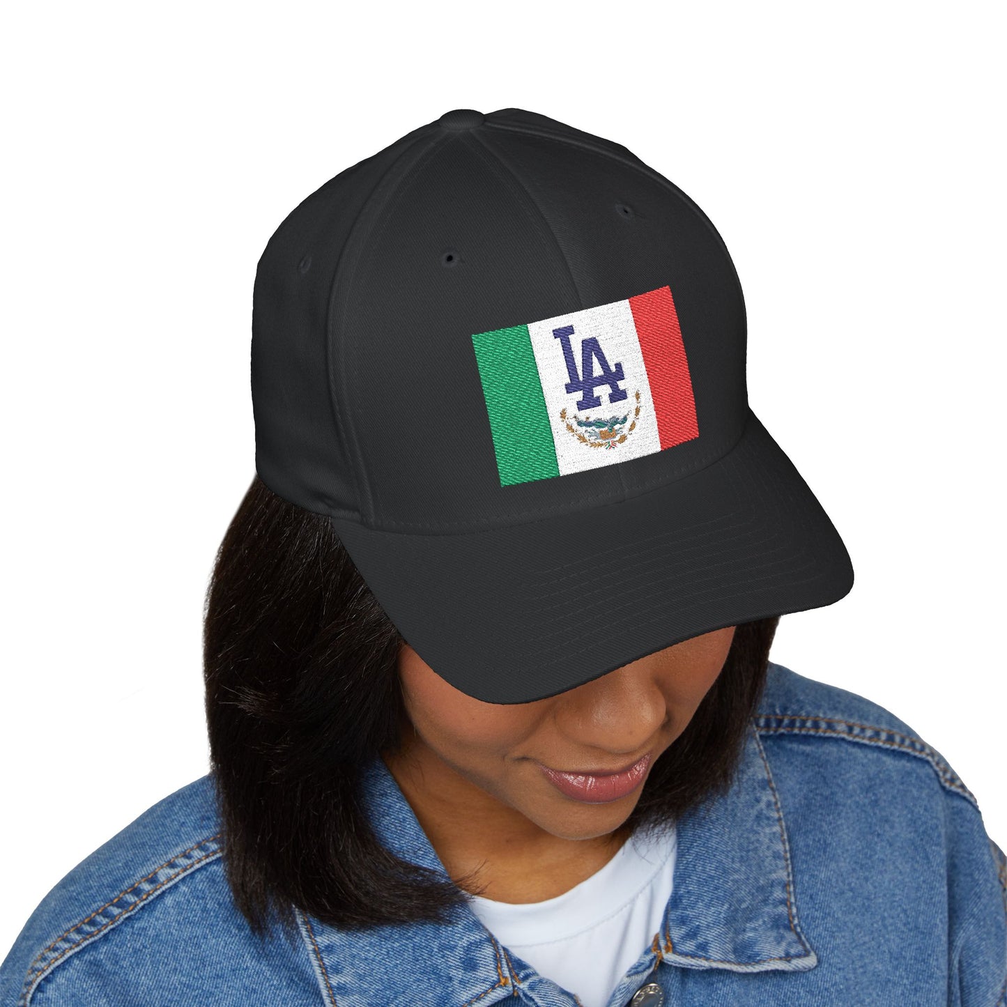 Fitted Embroidered Mexican Flag with L.A. Dodgers Logo Cap - Original Design