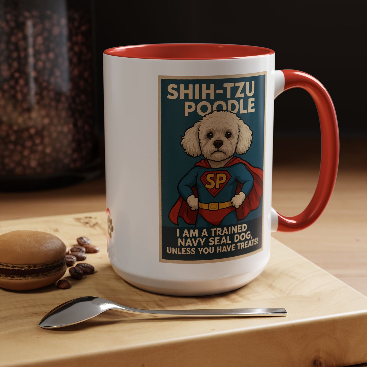 Shih-Tzu Poodle "Super Hero" Coffee Mug - Fun 15oz Accent Mug for Dog Lovers