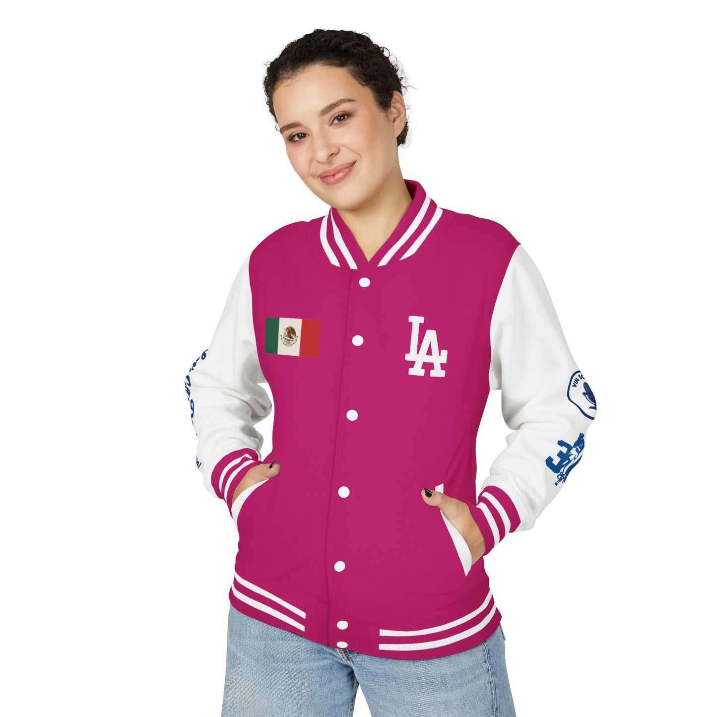 Mexican Flag Los Doyers Unisex Heavyweight - Letterman Jacket - Men & Women