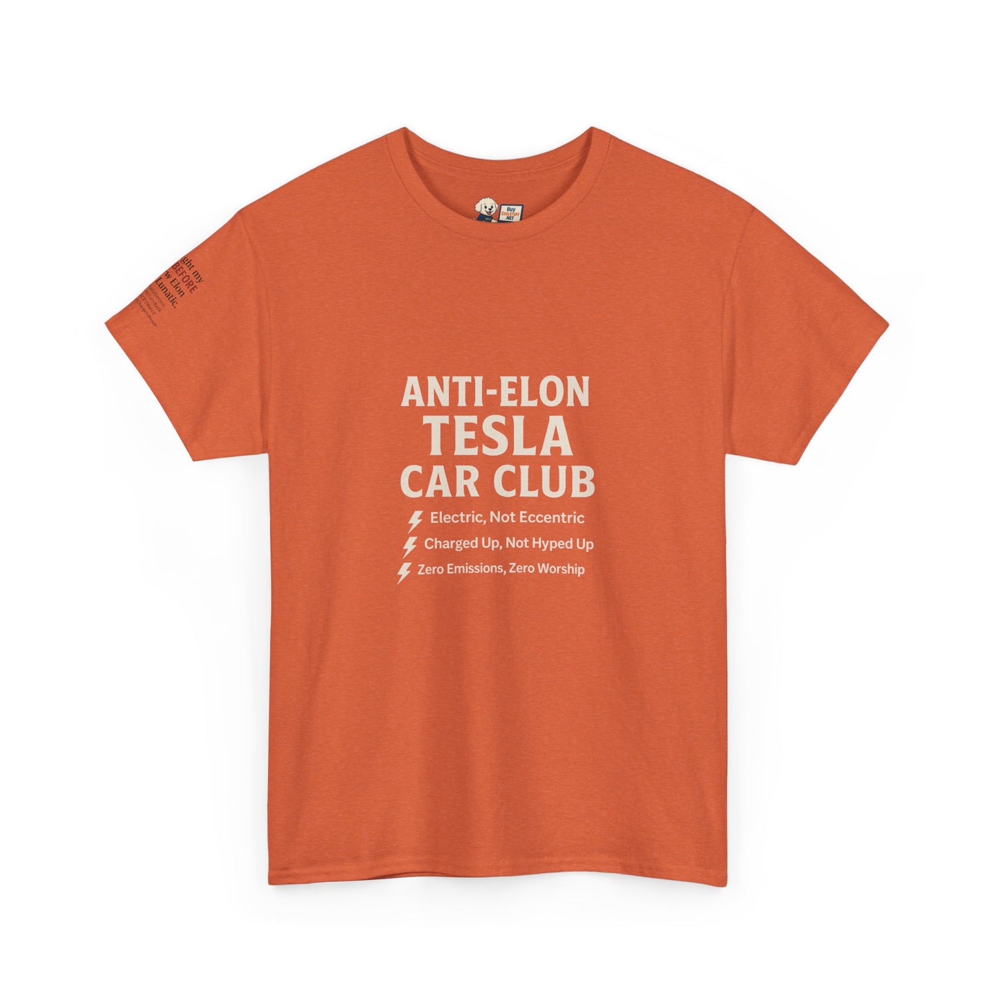 Anti-Elon Tesla Car Club- Heavy Cotton Tee - Cool Casual Wear