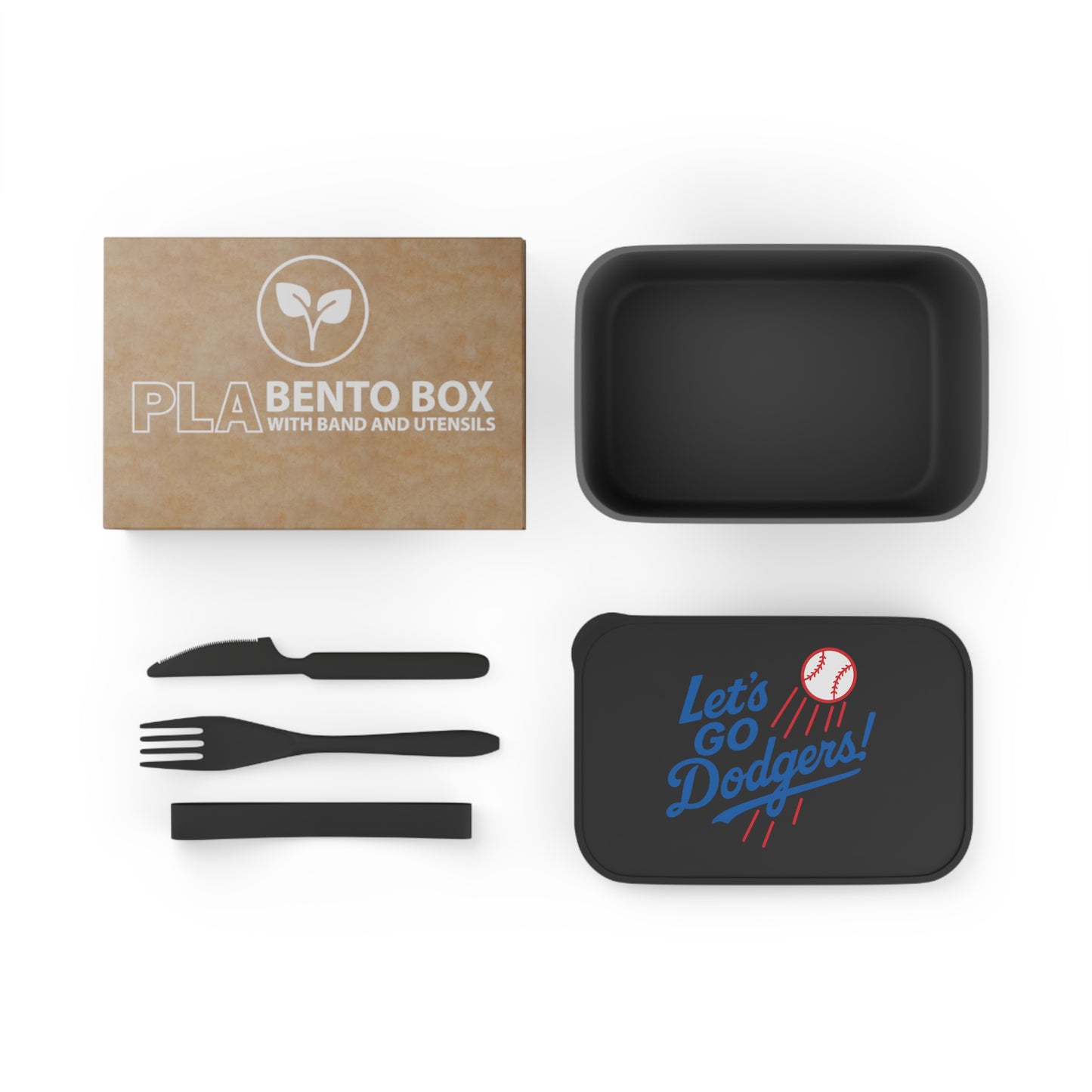 Dodger-Themed Bento Box with Utensils - Let's Go Dodgers!