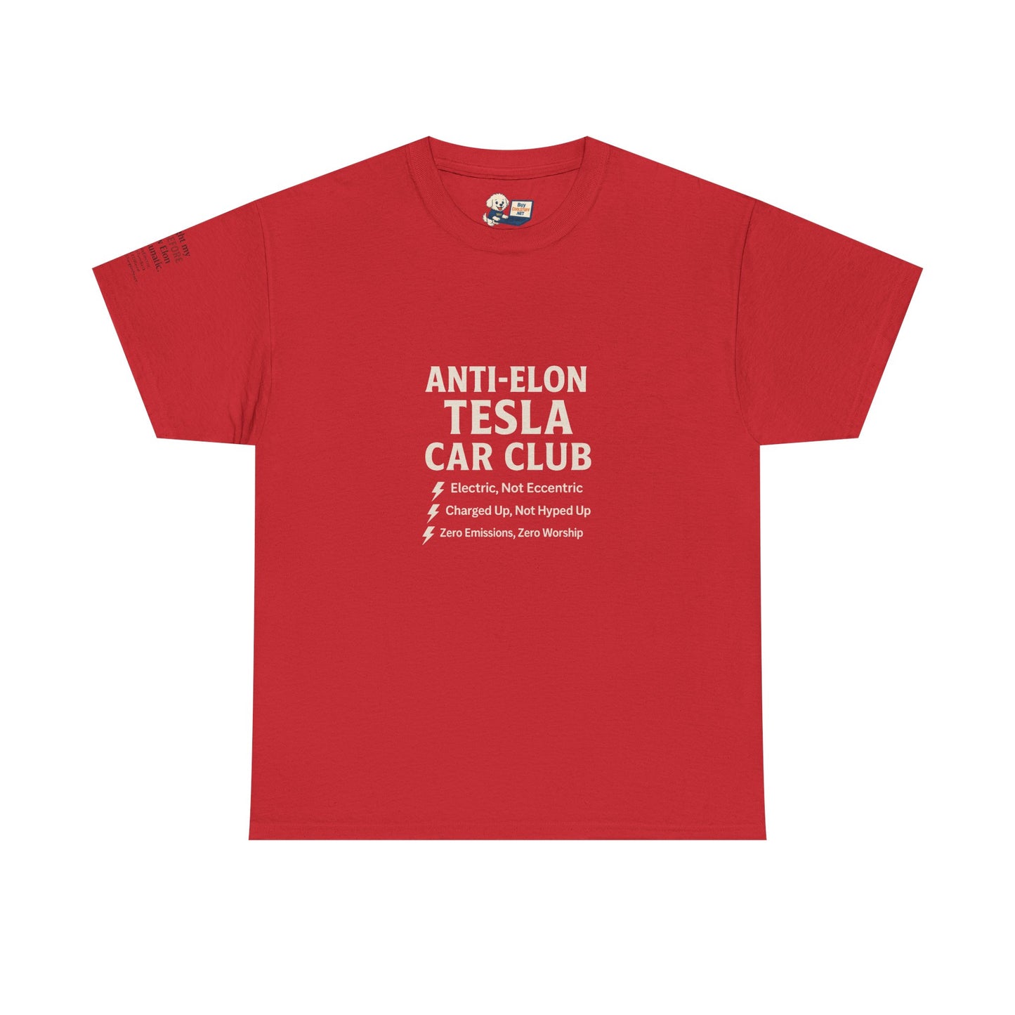 Anti-Elon Tesla Car Club- Heavy Cotton Tee - Cool Casual Wear