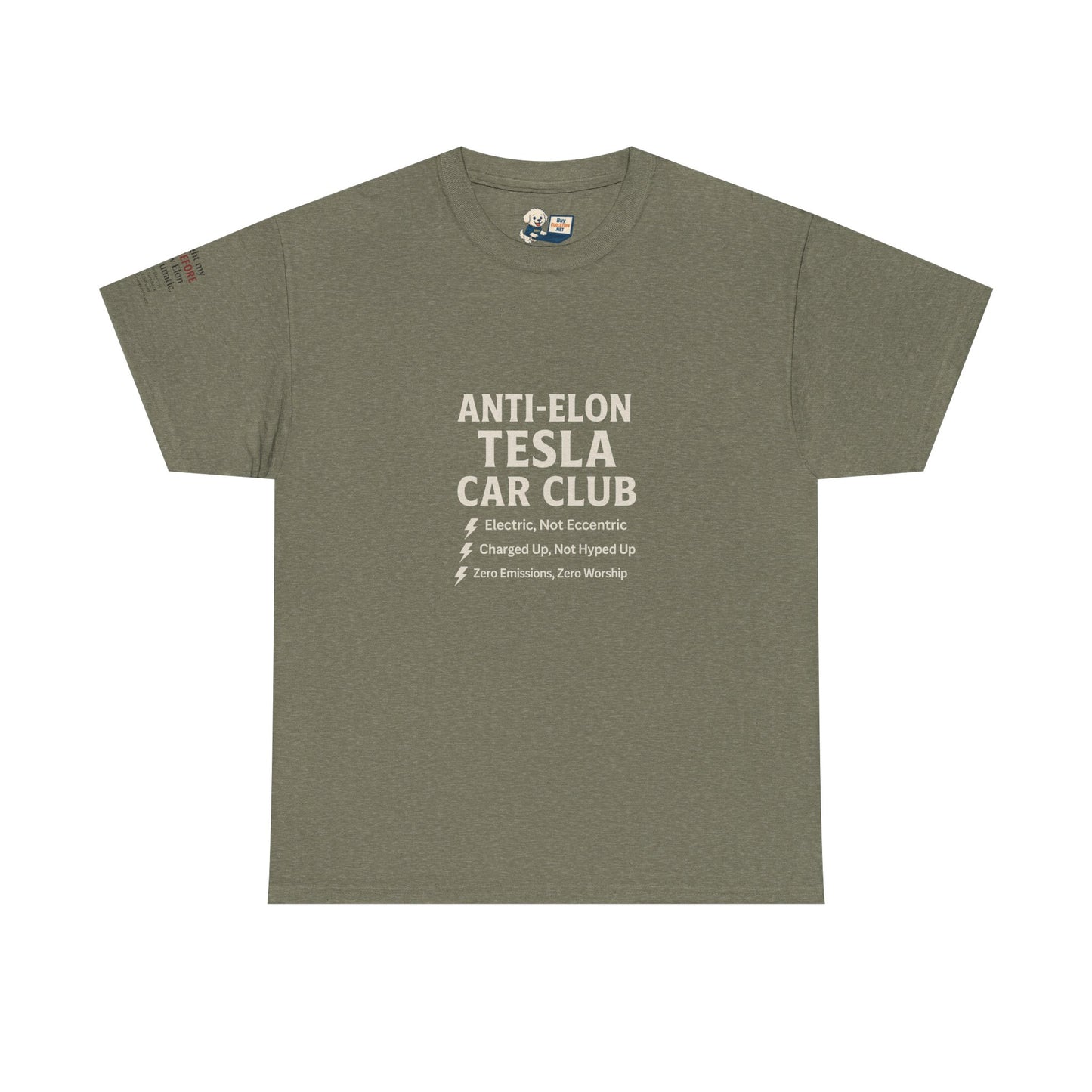 Anti-Elon Tesla Car Club- Heavy Cotton Tee - Cool Casual Wear