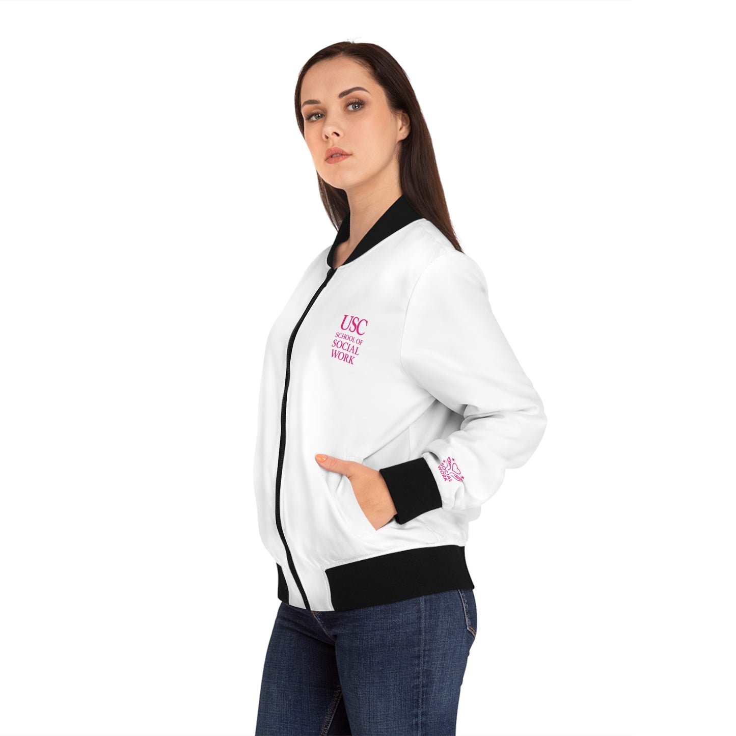 USC Women's Bomber Jacket - Stylish & Comfortable Social Work Gear
