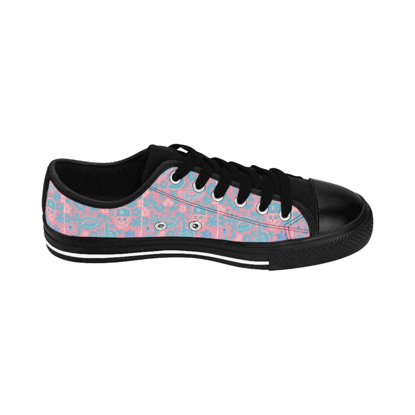 Dodgers "Pink Aloha Pattern" Men's Sneakers - Original Design