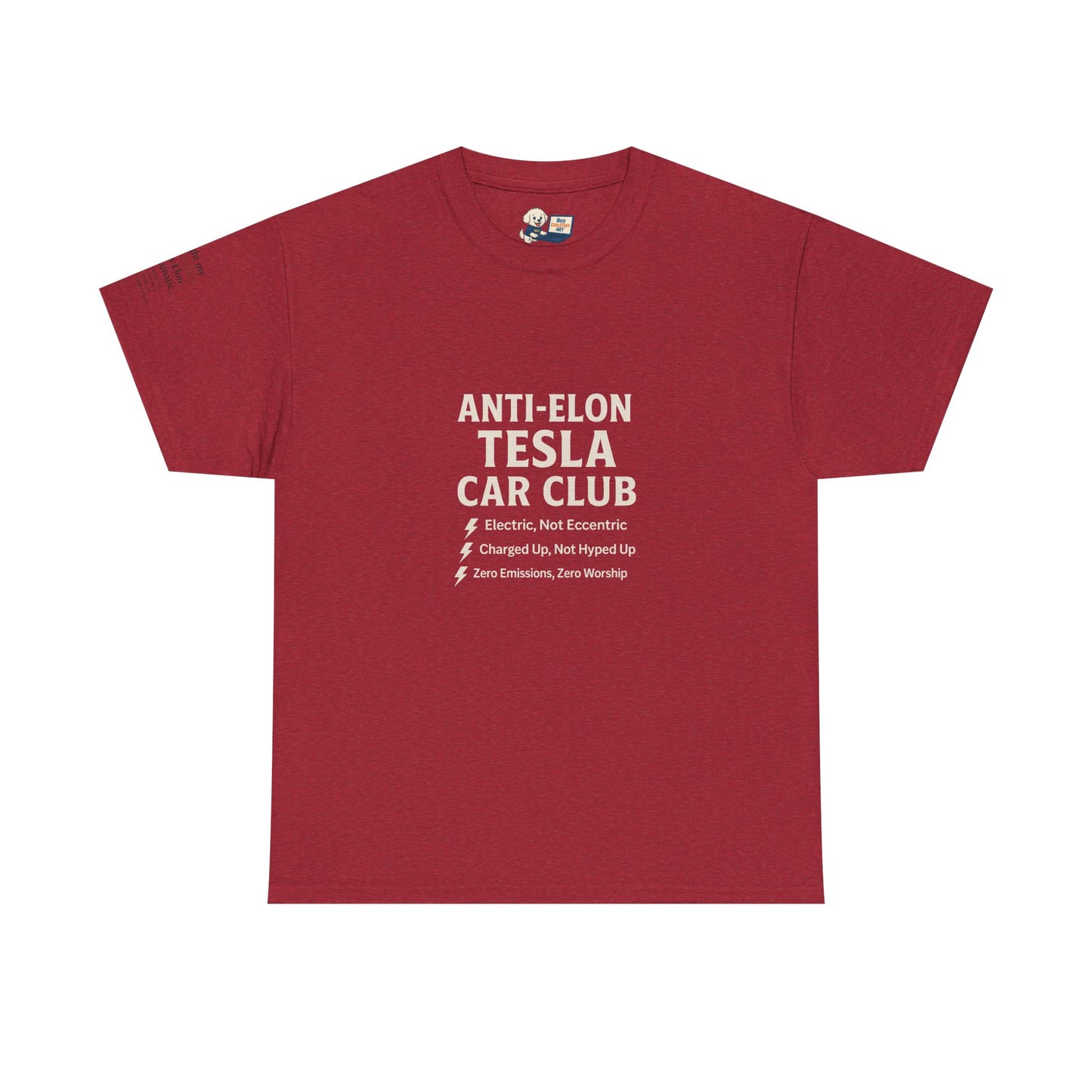 Anti-Elon Tesla Car Club- Heavy Cotton Tee - Cool Casual Wear