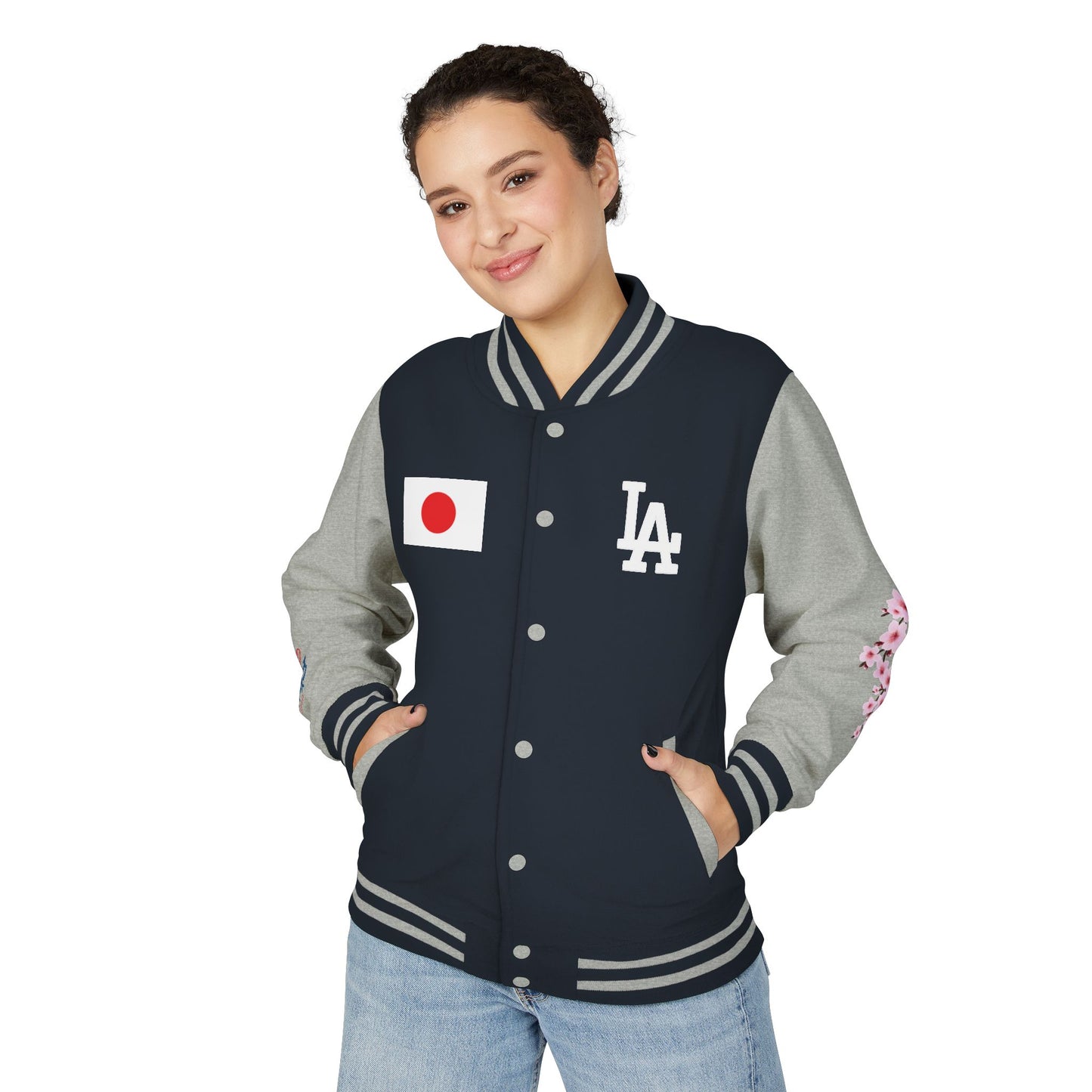 Dodgers Japanese Born Players Tribute Design Unisex Heavyweight Letterman Jacket -Men & Women