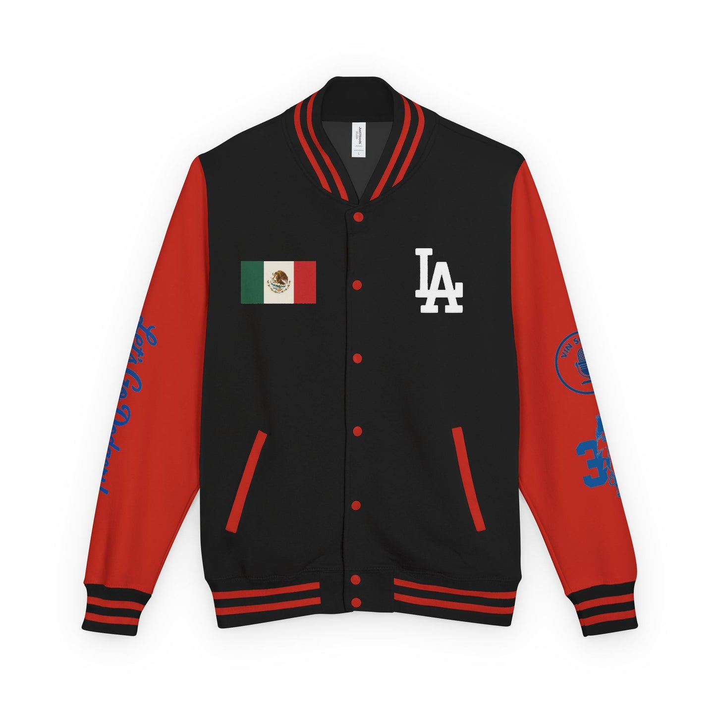 Mexican Flag Los Doyers Unisex Heavyweight - Letterman Jacket - Men & Women
