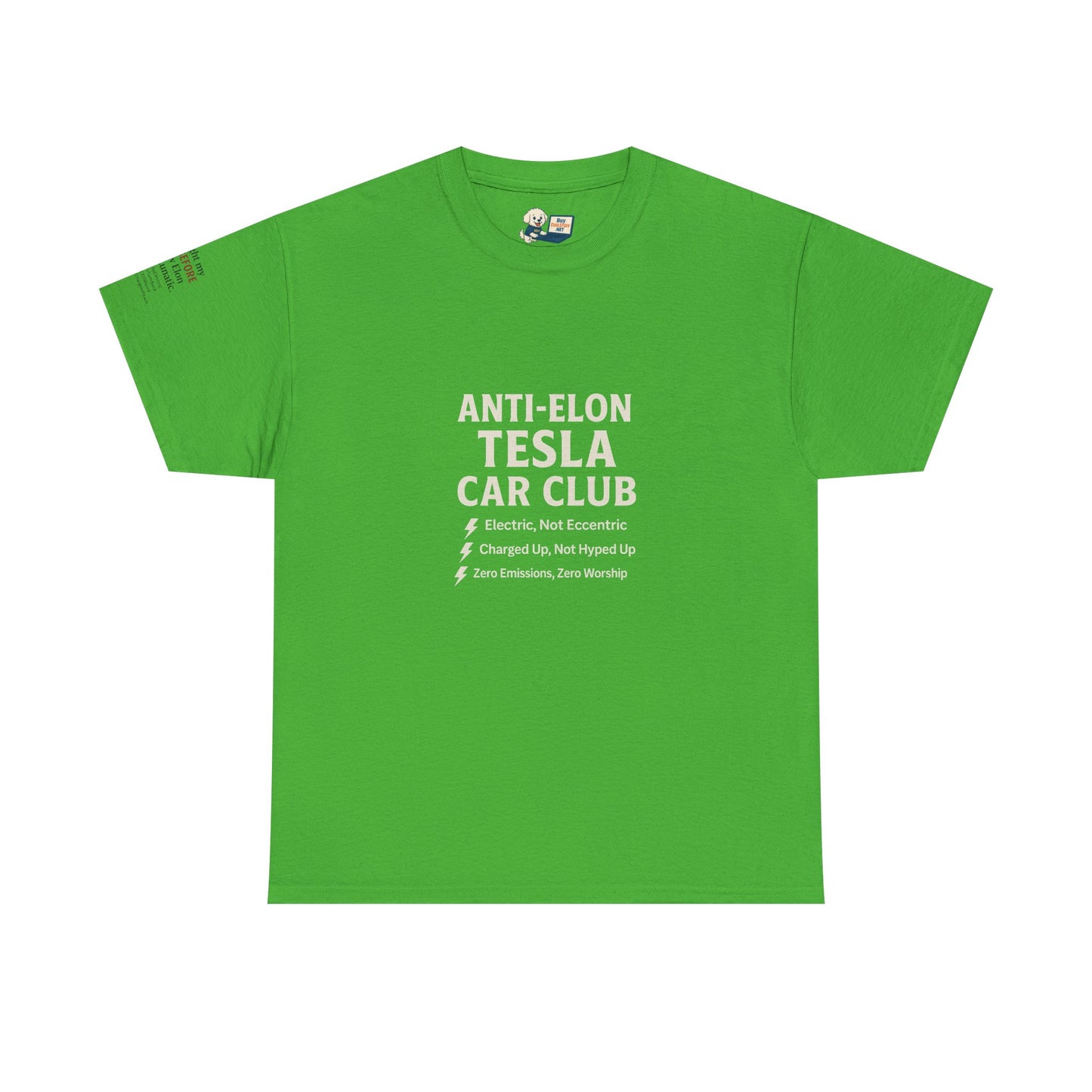 Anti-Elon Tesla Car Club- Heavy Cotton Tee - Cool Casual Wear