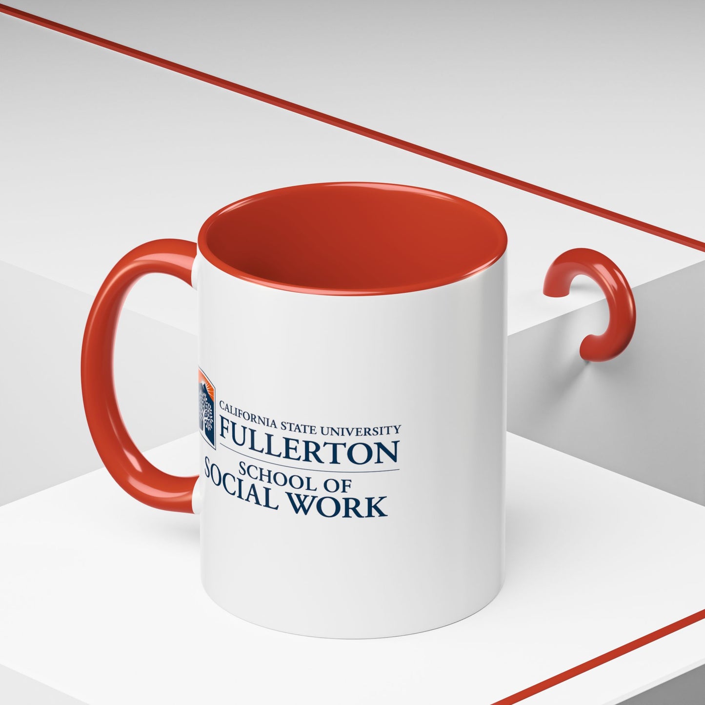 Fullerton School of Social Work Customized Accent Coffee Mug - 15oz
