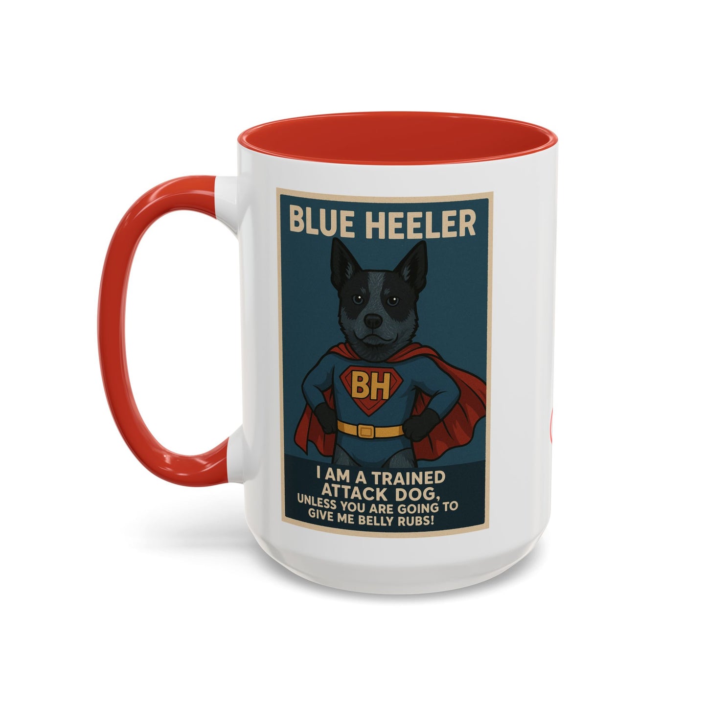 Blue Heeler "Superhero" Coffee Mug - Fun 15oz Accent Mug for Dog Lovers