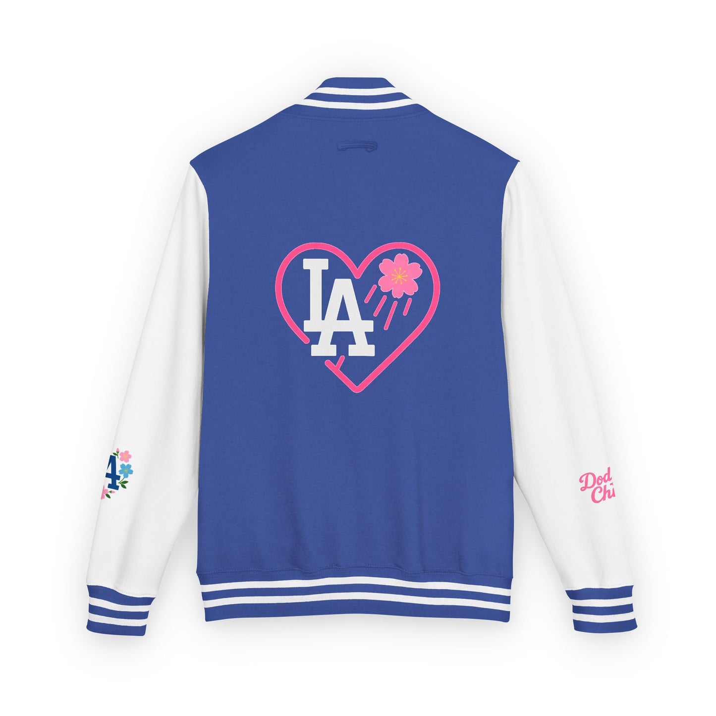 Dodger Chica - Flower Power - Women's Heavyweight Letterman Jacket - LA Dodgers Floral Love Design