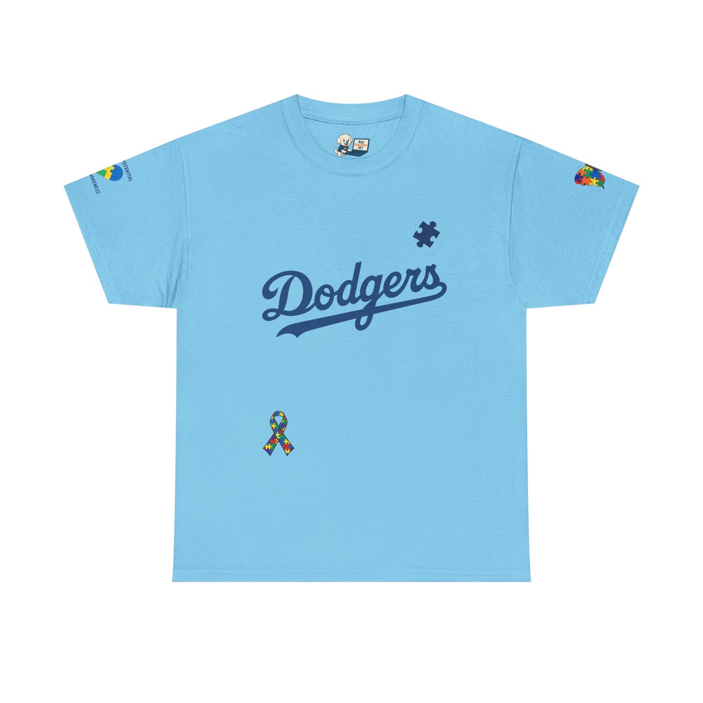 Autism Awareness - Dodgers Tee -Unisex Heavy Cotton Tee - Men & Women