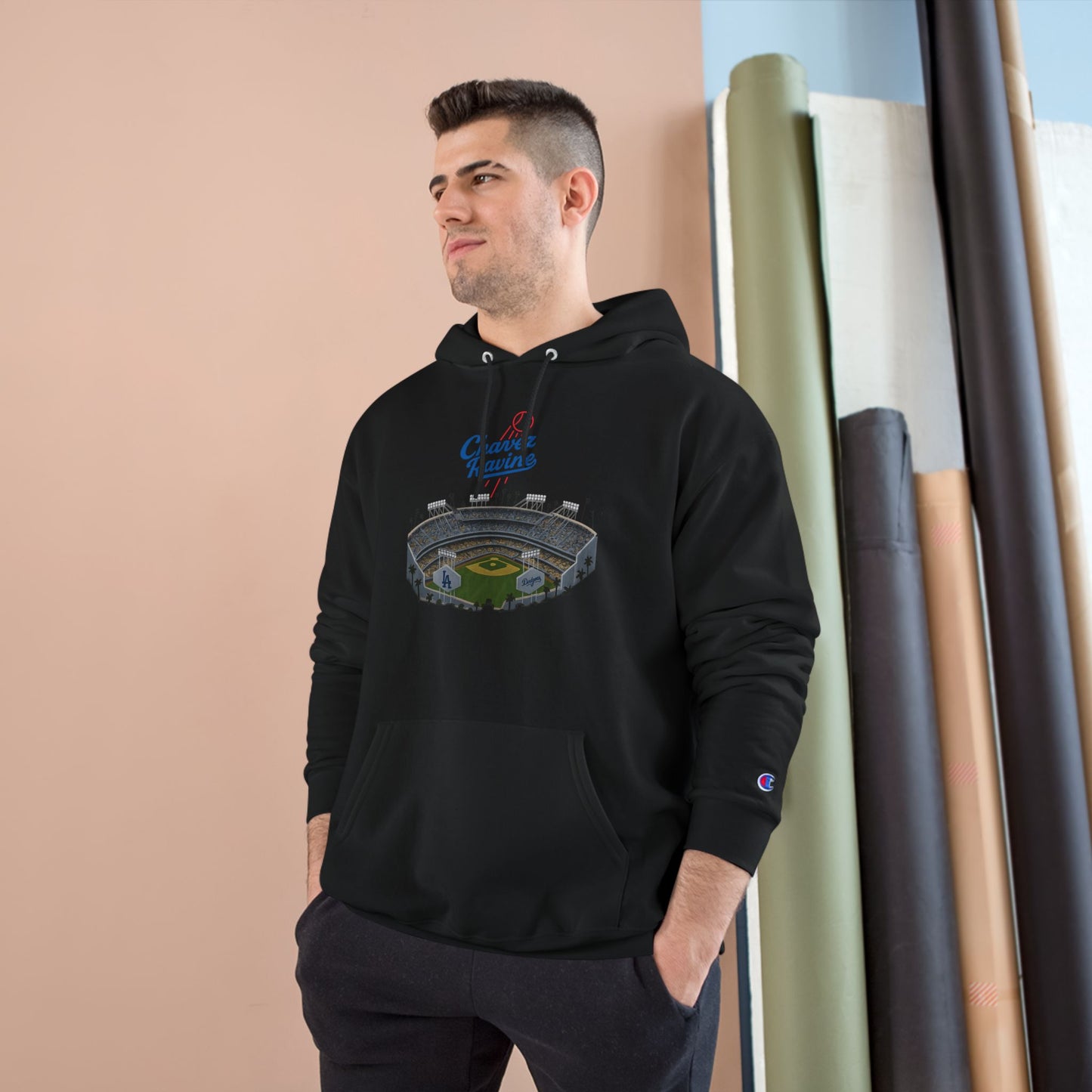 Chavez Ravine Champion Unisex Dodger Hoodie - Comfortable & Stylish for Baseball Fans