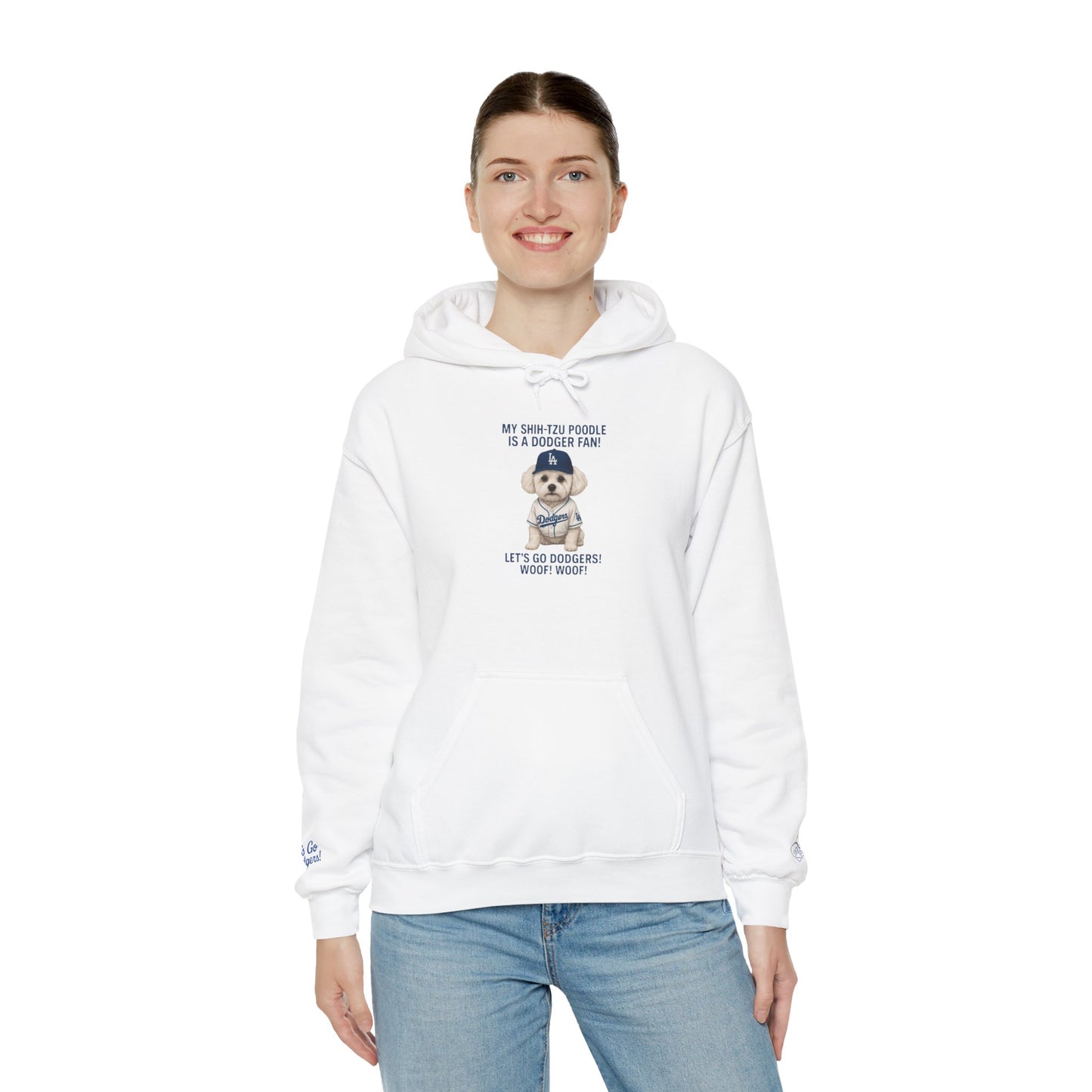 "My Shih Tzu Poodle is a Dodgers Fan" Unisex Dog Lover Hoodie