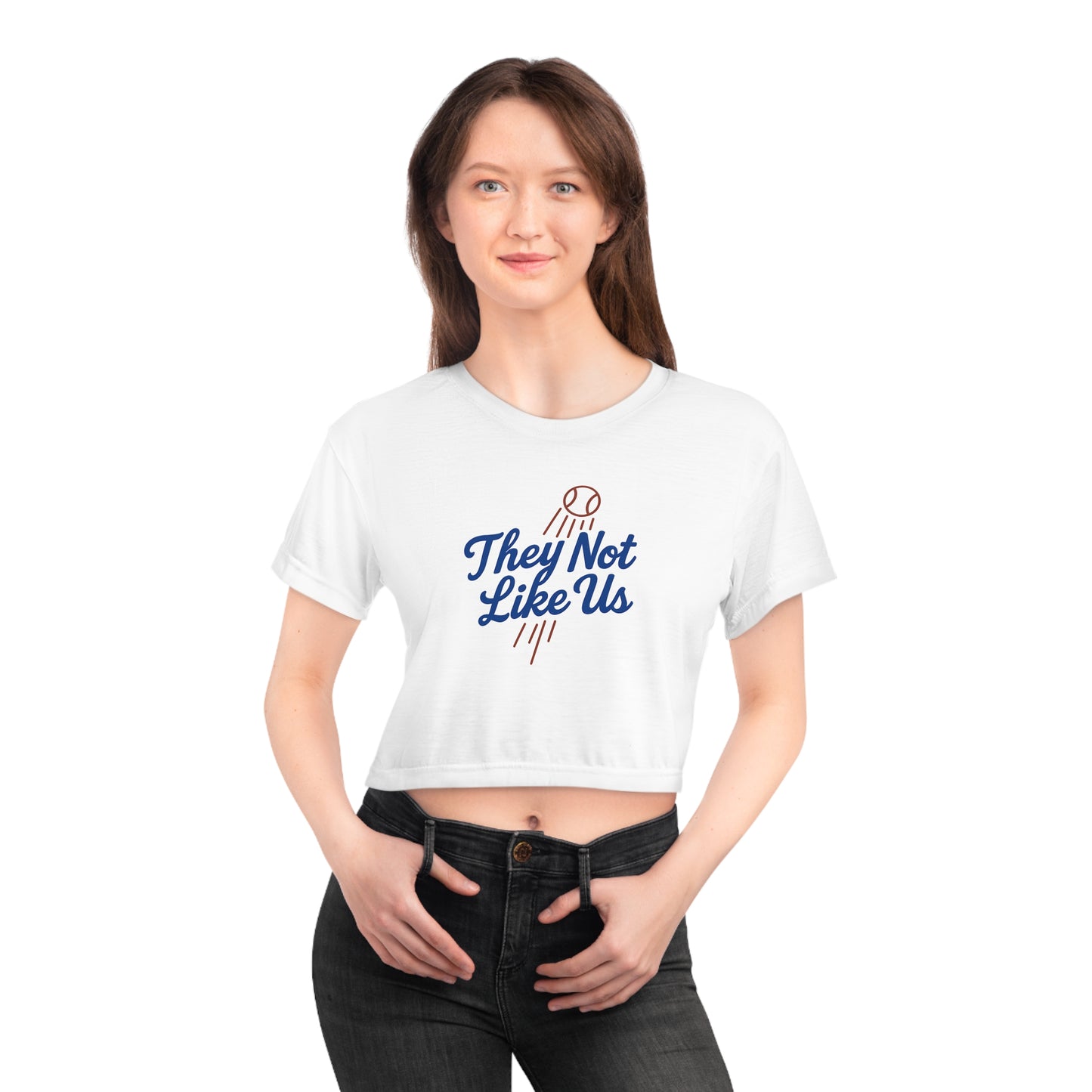 Dodgers "They Not Like Us-Baddie" Crop Tee - Trendy Casual Wear for Street Style Lovers