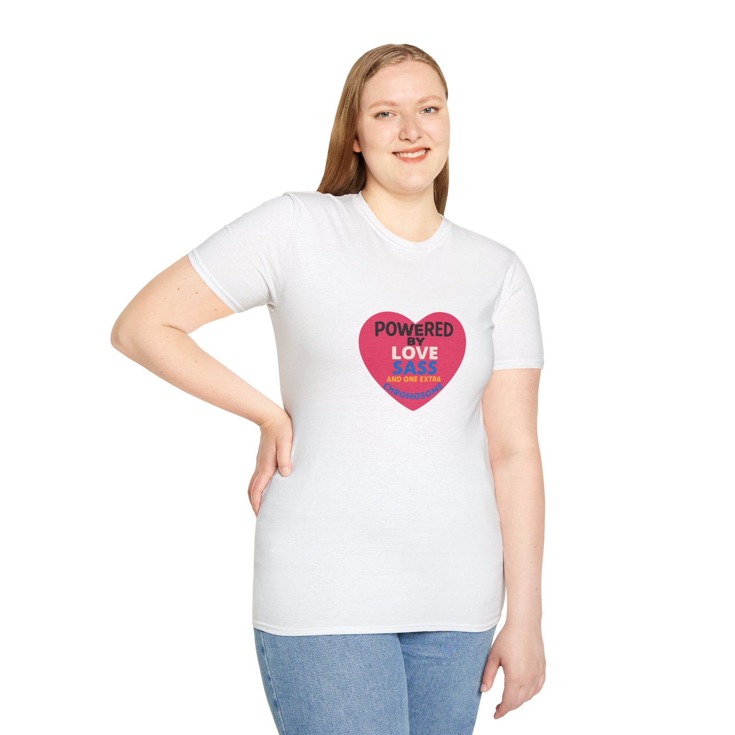 Down Syndrome Awareness - Powered by Love Unisex T-Shirt - Fun and Stylish Casual Wear