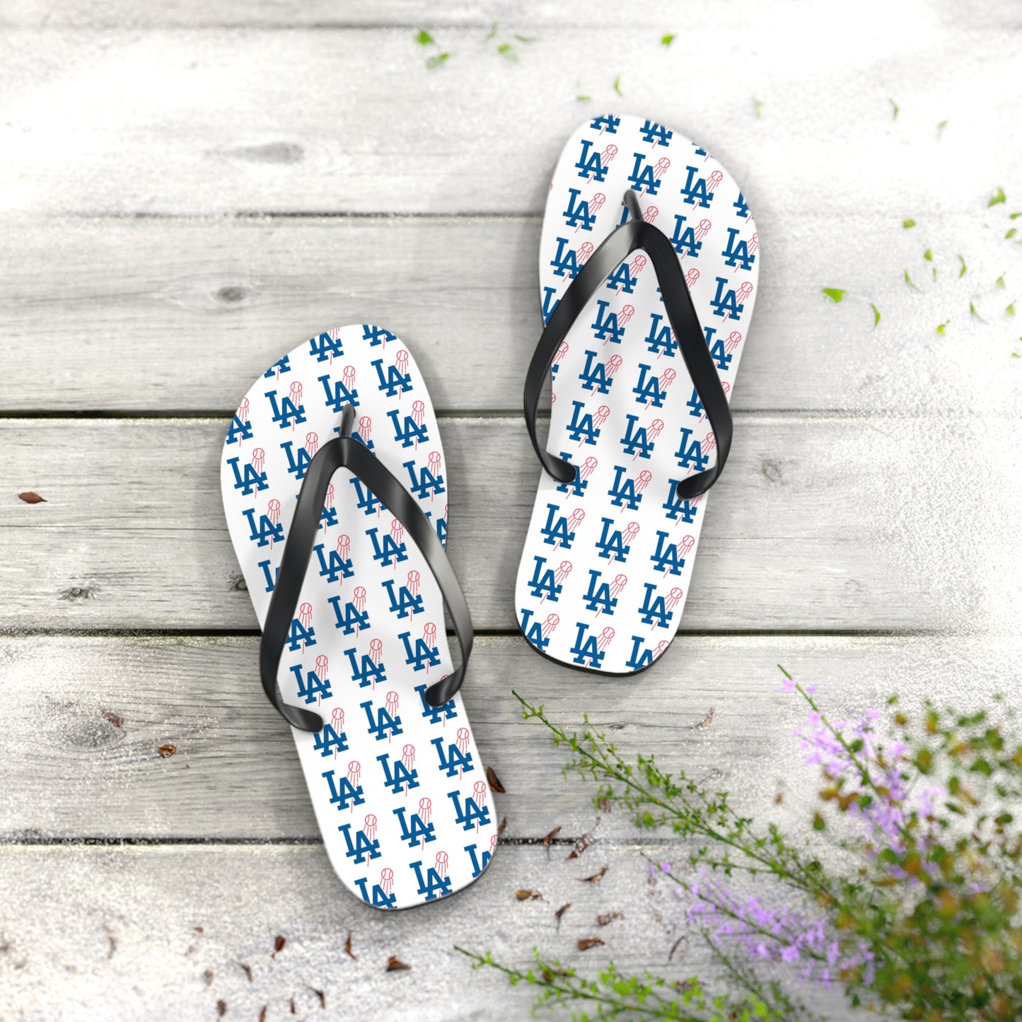 Unisex L.A. Logo Dodgers Flip Flops - Summer Beach Sandals for Fans