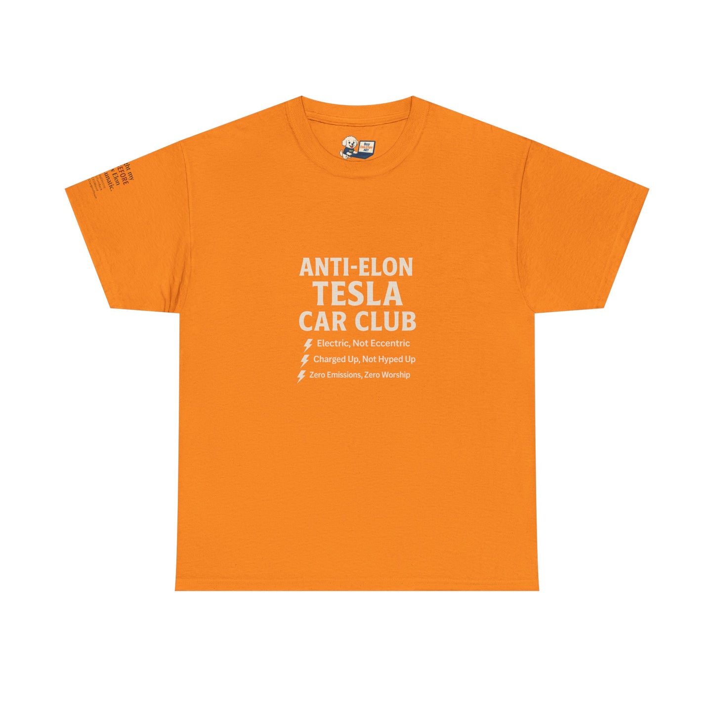 Anti-Elon Tesla Car Club- Heavy Cotton Tee - Cool Casual Wear