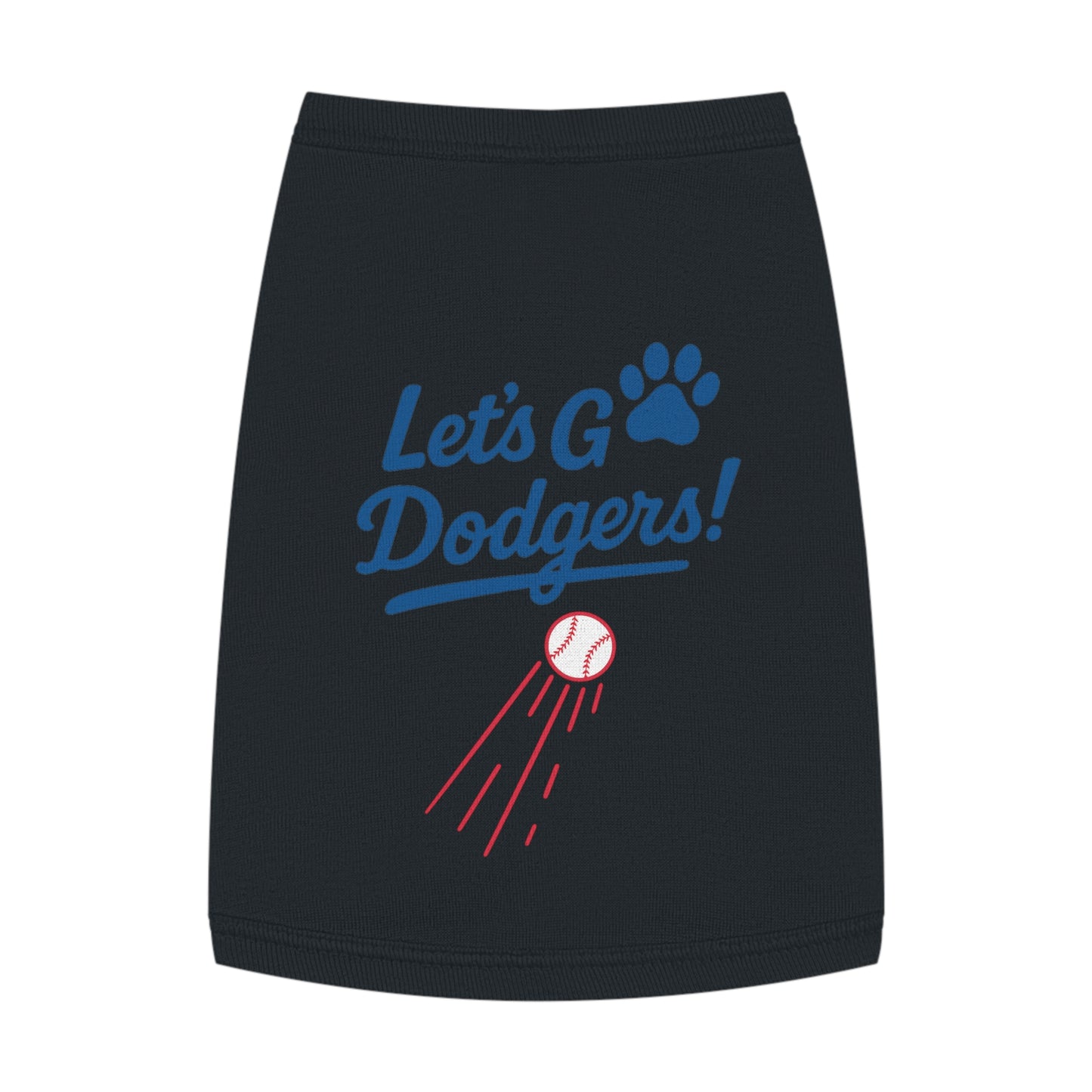 Let's Go Dodgers! Dog Tank Top - Baseball Pet Apparel - Dodgers