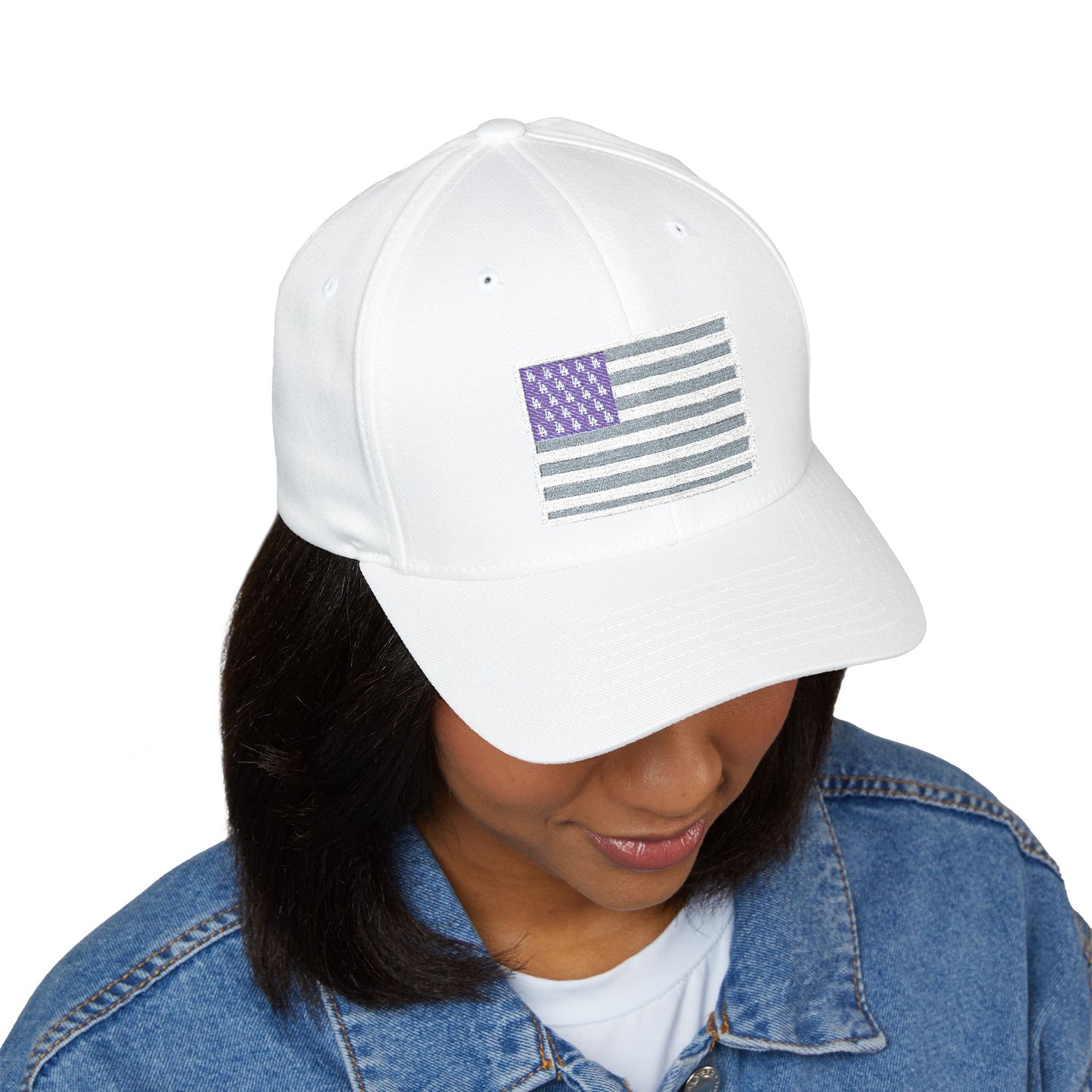 Dodgers American Flag with "LA" logo stars- Embroidered Baseball Cap - Original Design