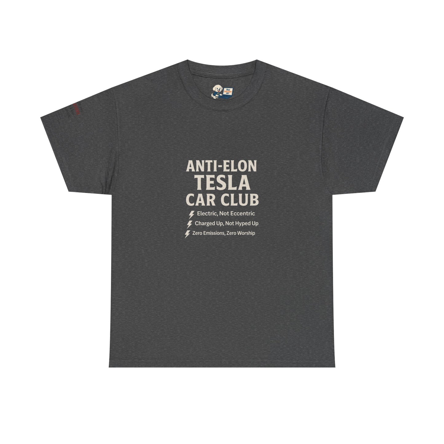 Anti-Elon Tesla Car Club- Heavy Cotton Tee - Cool Casual Wear