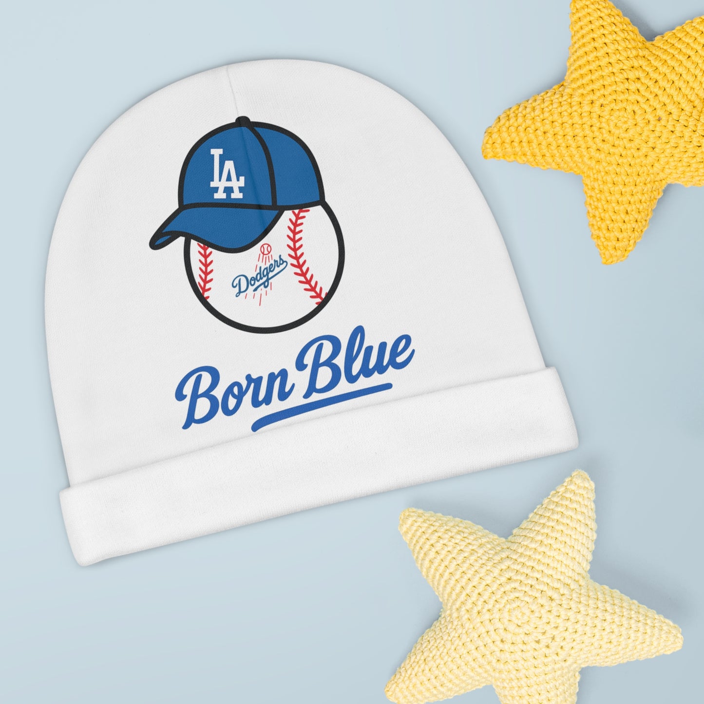 Dodgers Baby Beanie - Born Blue Baseball Cap Design