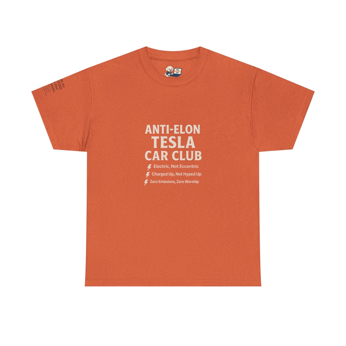 Anti-Elon Tesla Car Club- Heavy Cotton Tee - Cool Casual Wear