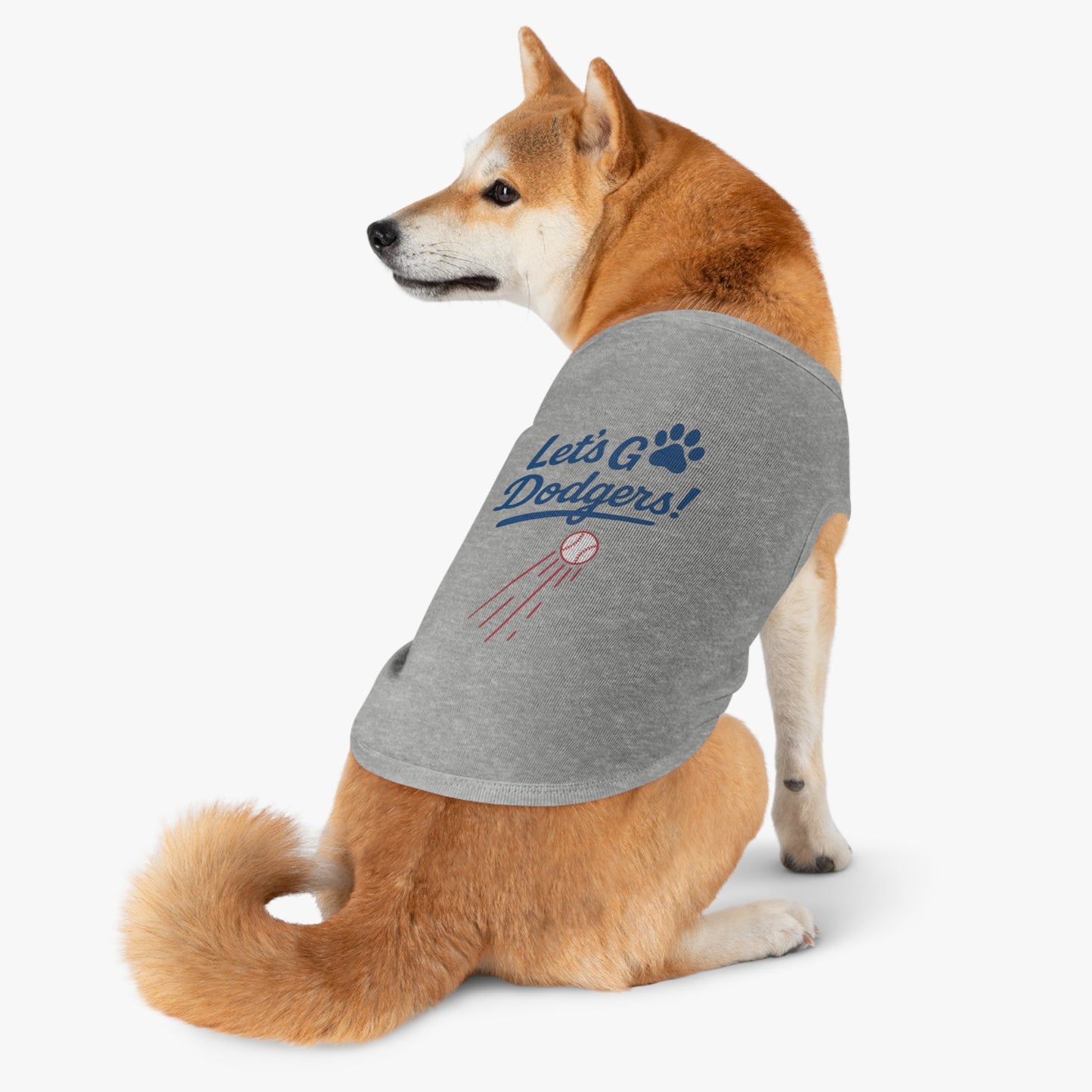 Let's Go Dodgers! Dog Tank Top - Baseball Pet Apparel - Dodgers