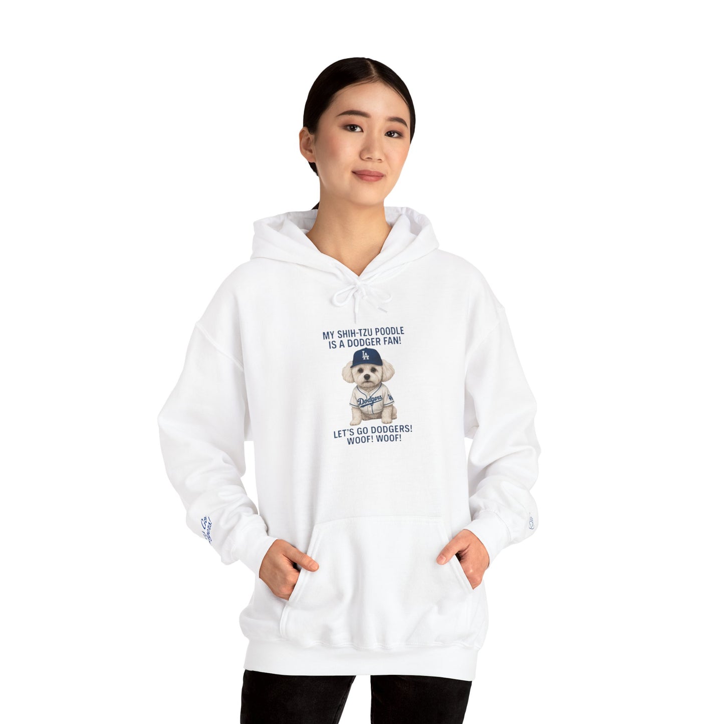 "My Shih Tzu Poodle is a Dodgers Fan" Unisex Dog Lover Hoodie