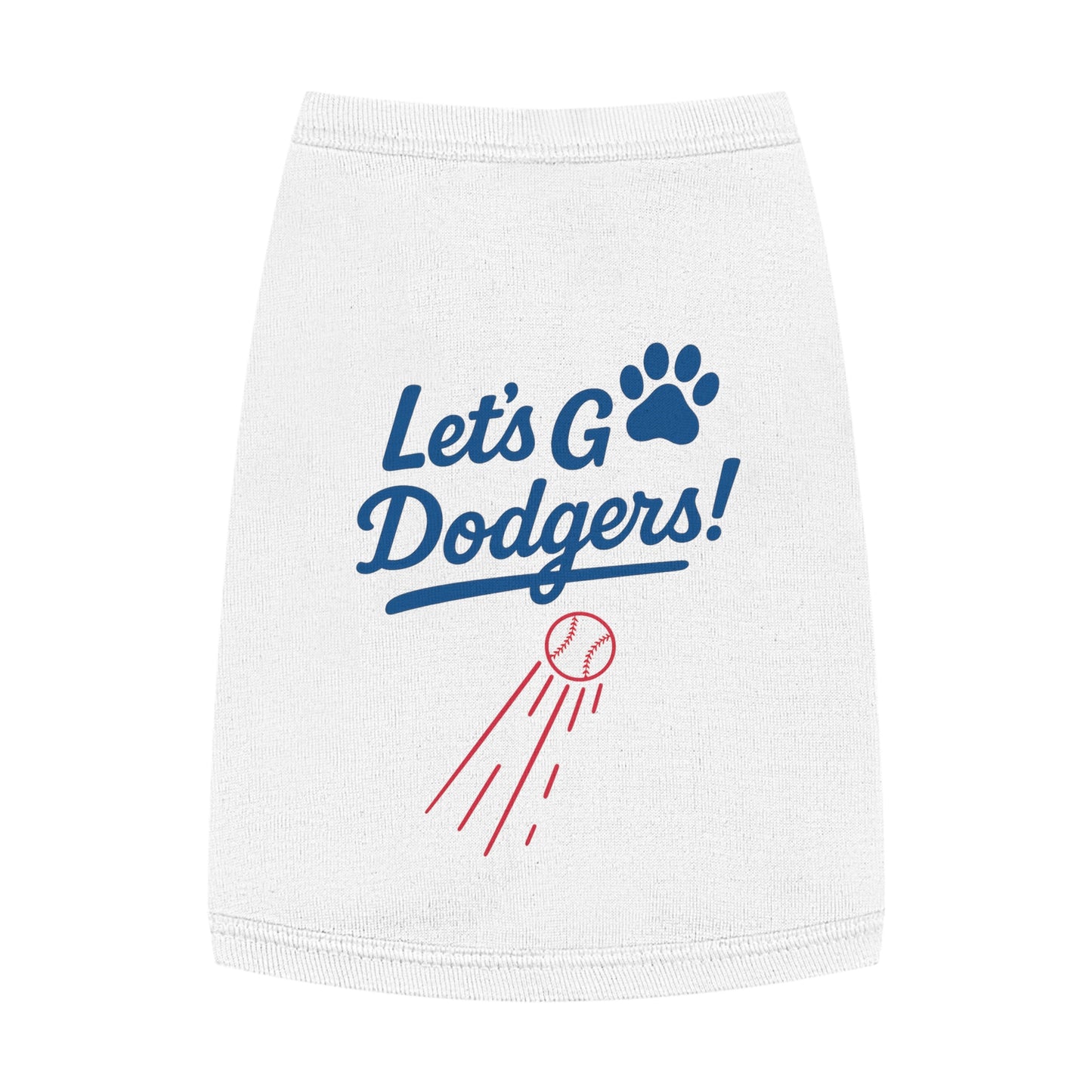 Let's Go Dodgers! Dog Tank Top - Baseball Pet Apparel - Dodgers