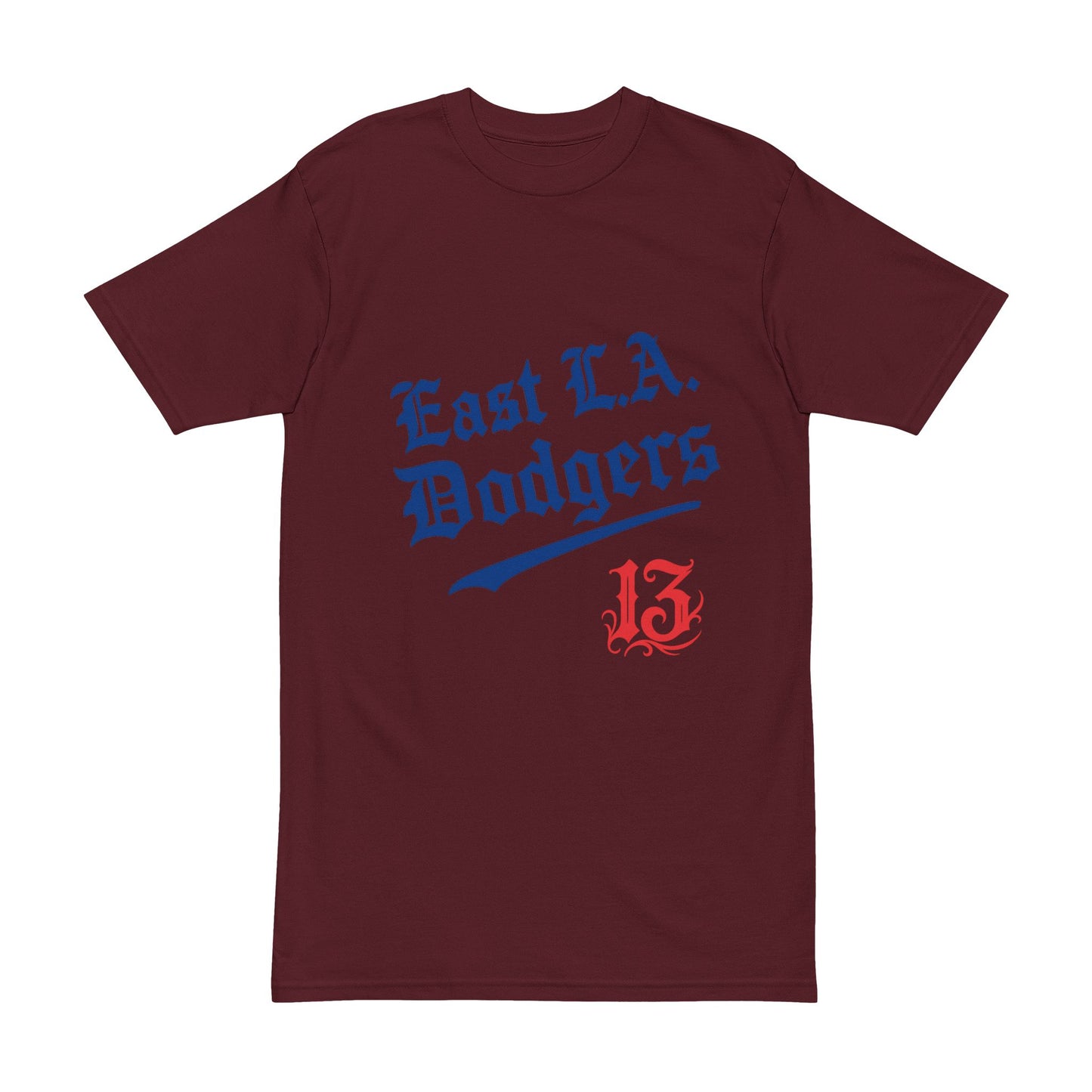 East L.A. Dodgers Men's Heavyweight Tee - Old English Font #13