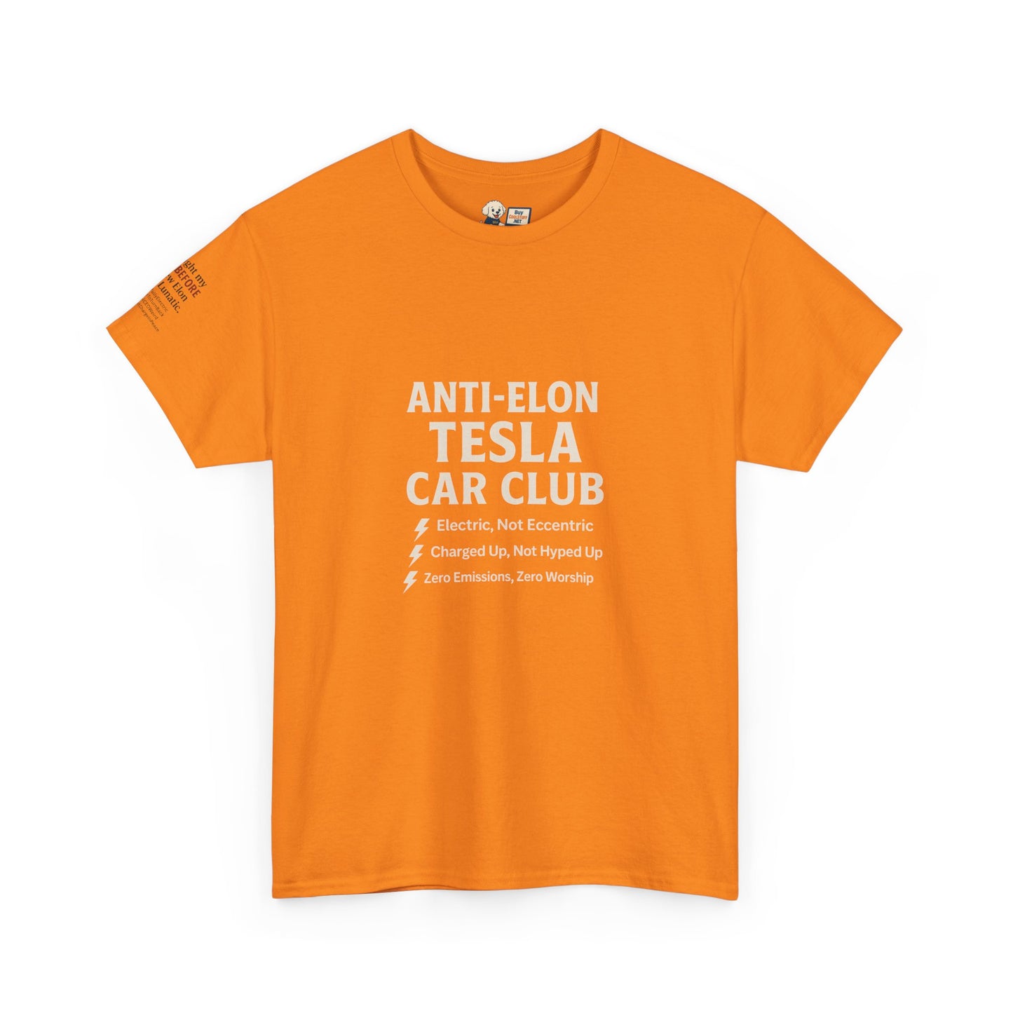 Anti-Elon Tesla Car Club- Heavy Cotton Tee - Cool Casual Wear