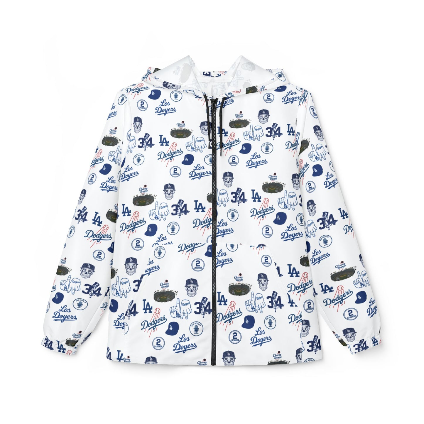 Los Angeles Dodgers "Lots of Logos" Windbreaker Jacket - Original Design - Perfect for Game Days & Outdoor Adventures